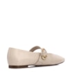Sapatilha Off White Couro Croco Fivela Dourada - imagem 3