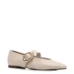 Sapatilha Off White Couro Croco Fivela Dourada - imagem 1
