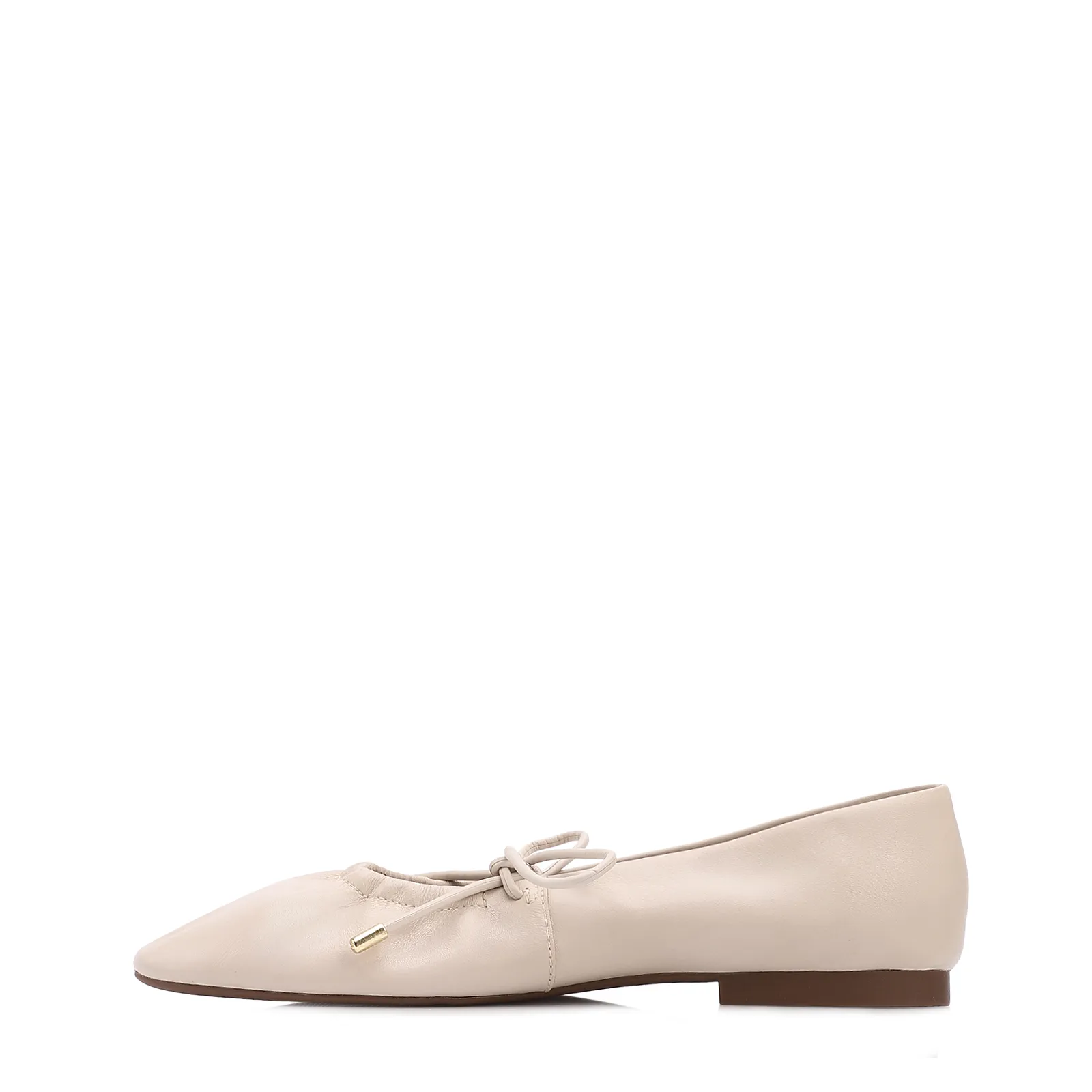 Sapatilha Off White Couro Elástico