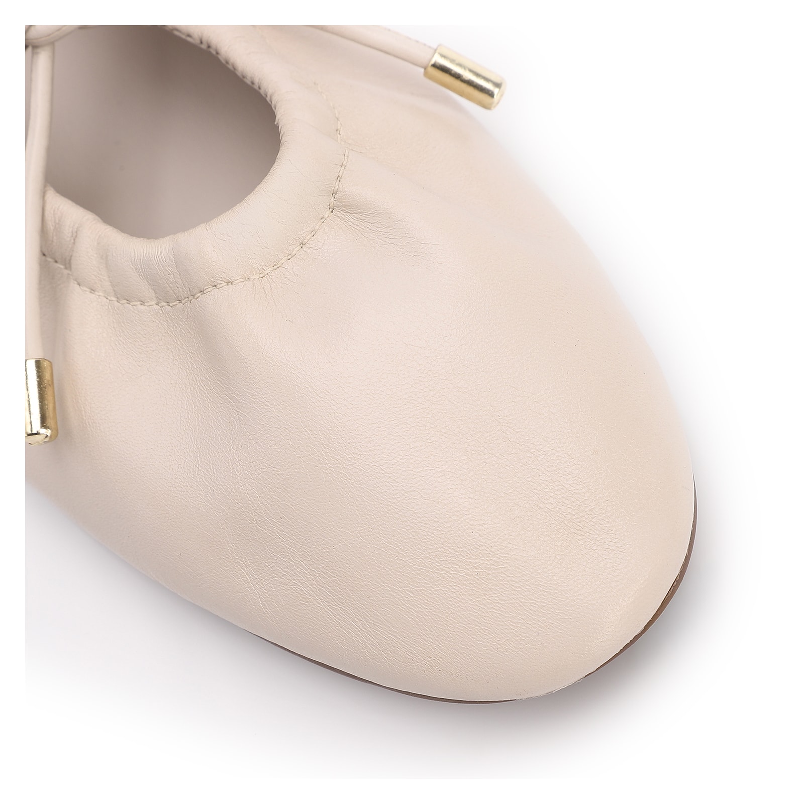 Sapatilha Off White Couro Elástico
