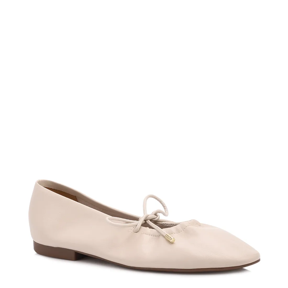 Sapatilha Off White Couro Elástico