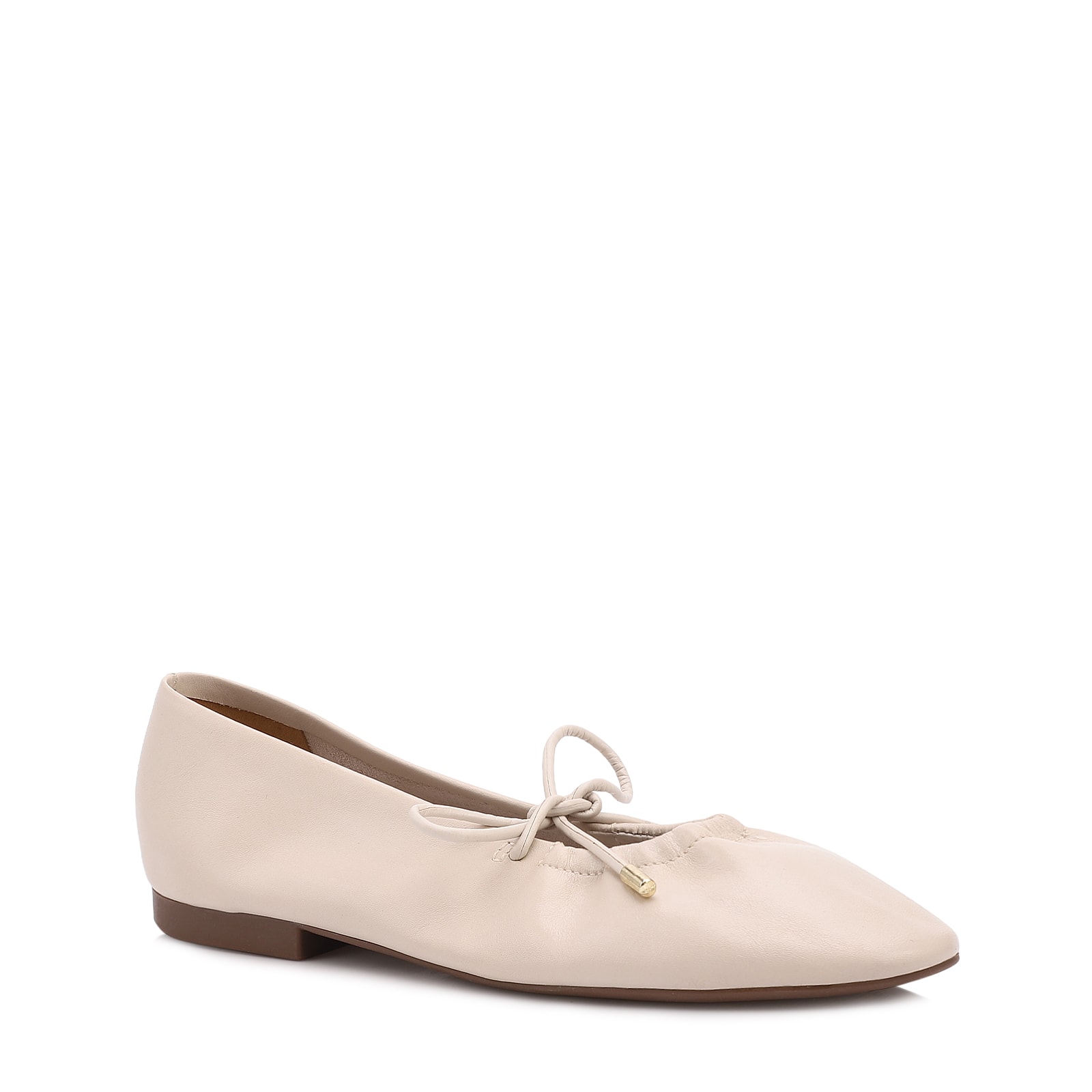 Sapatilha Off White Couro Elástico
