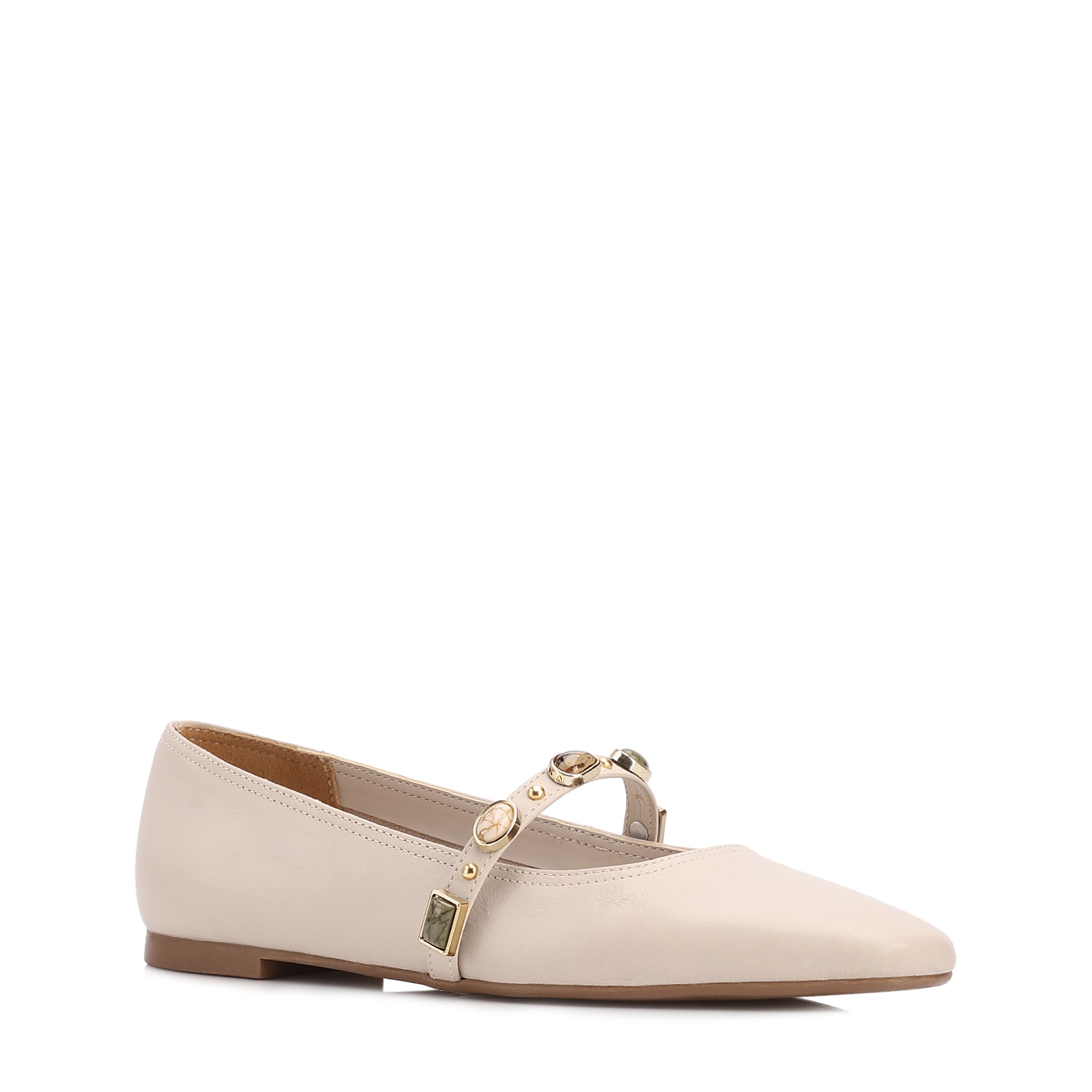 Sapatilha Off White Couro Pedras