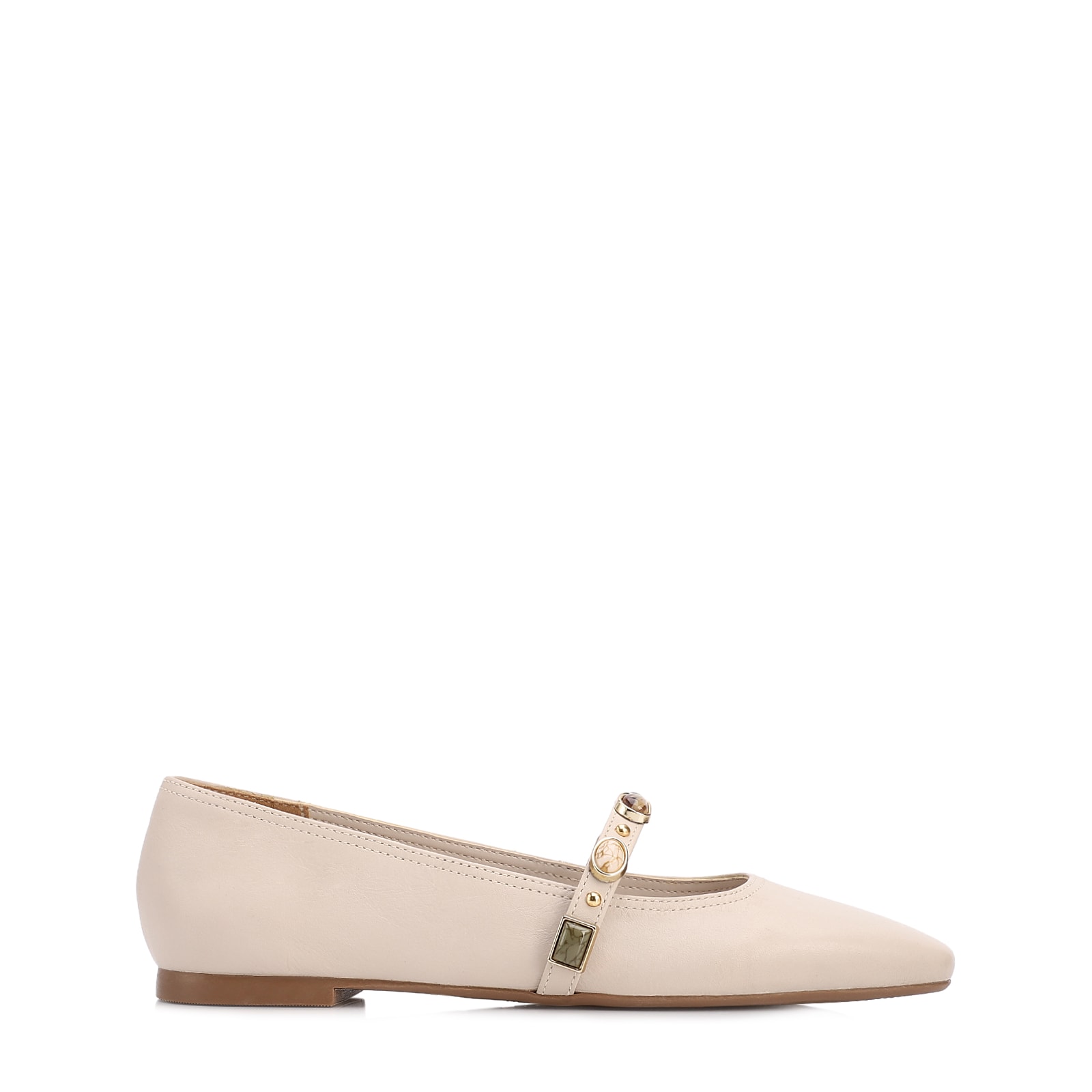Sapatilha Off White Couro Pedras