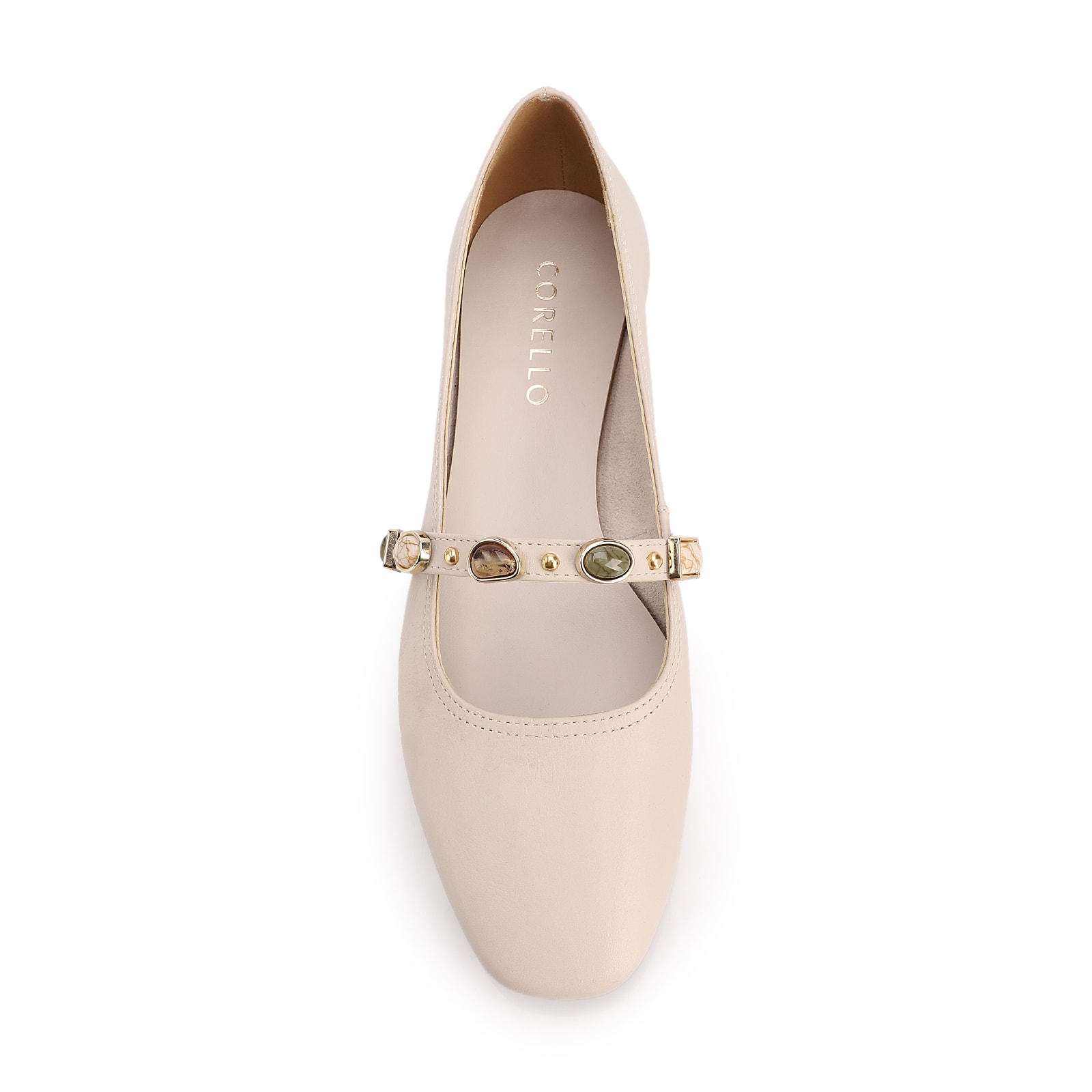 Sapatilha Off White Couro Pedras