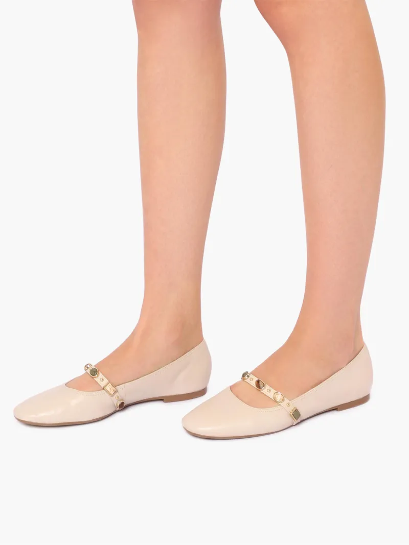 Sapatilha Off White Couro Pedras - foto 3