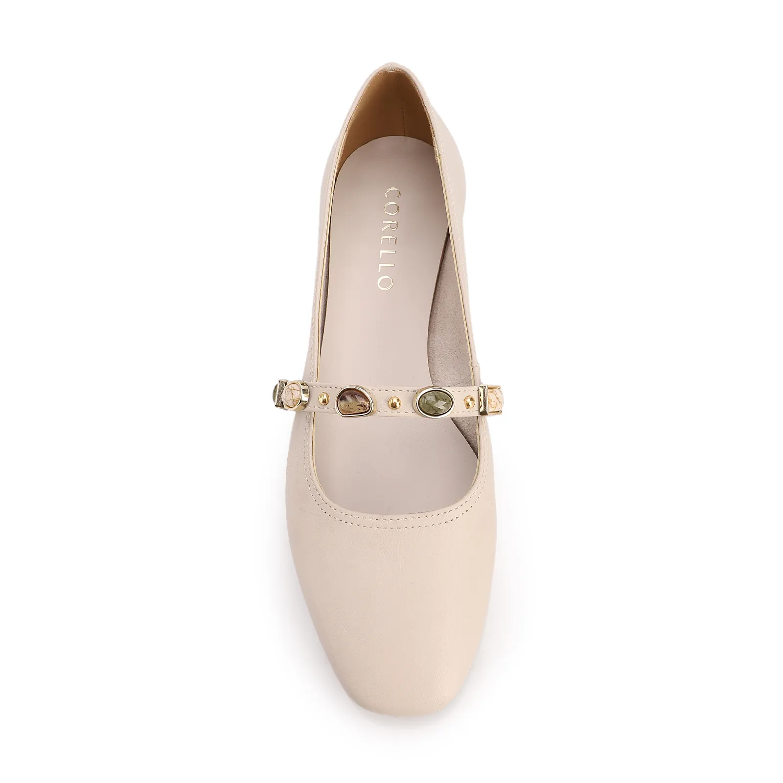 Sapatilha Off White Couro Pedras