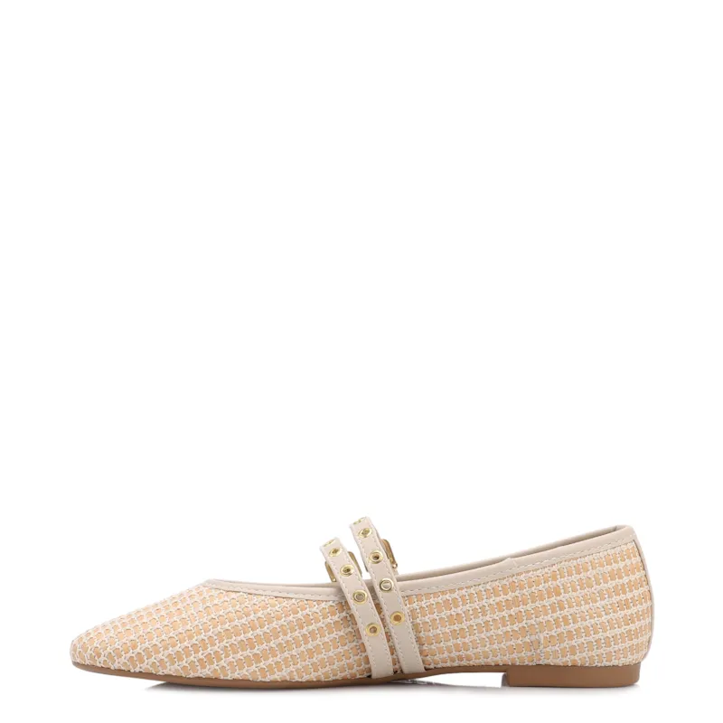 Sapatilha Off White Ráfia/Alt Dupla Tira Fivela - foto 4