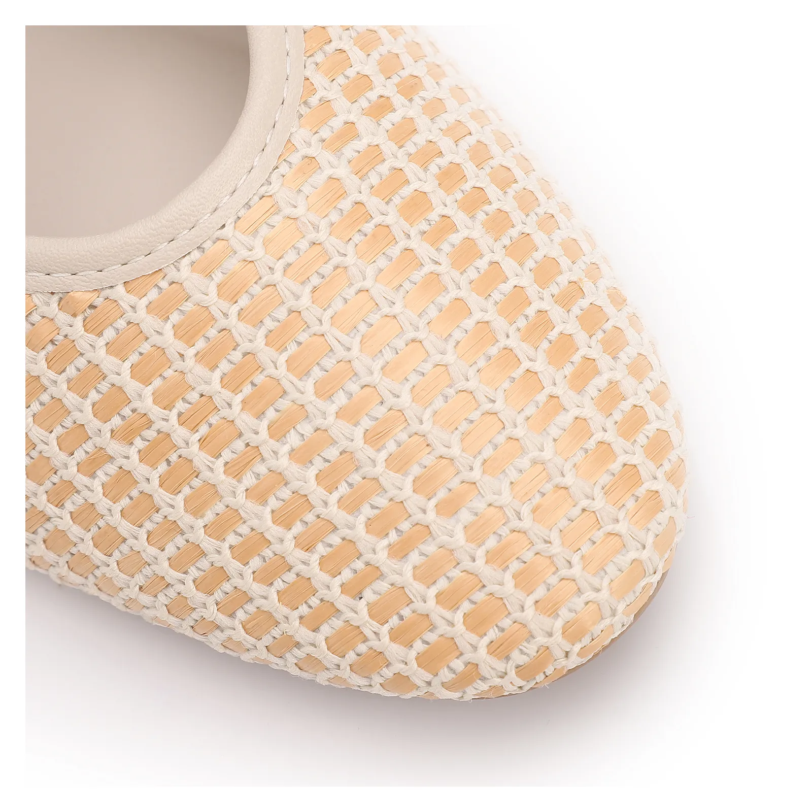 Sapatilha Off White Ráfia/Alt Dupla Tira Fivela