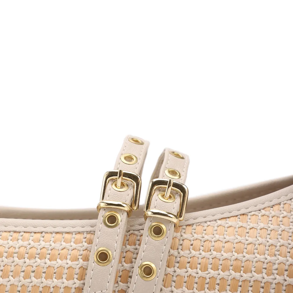 Sapatilha Off White Ráfia/Alt Dupla Tira Fivela - imagem 8