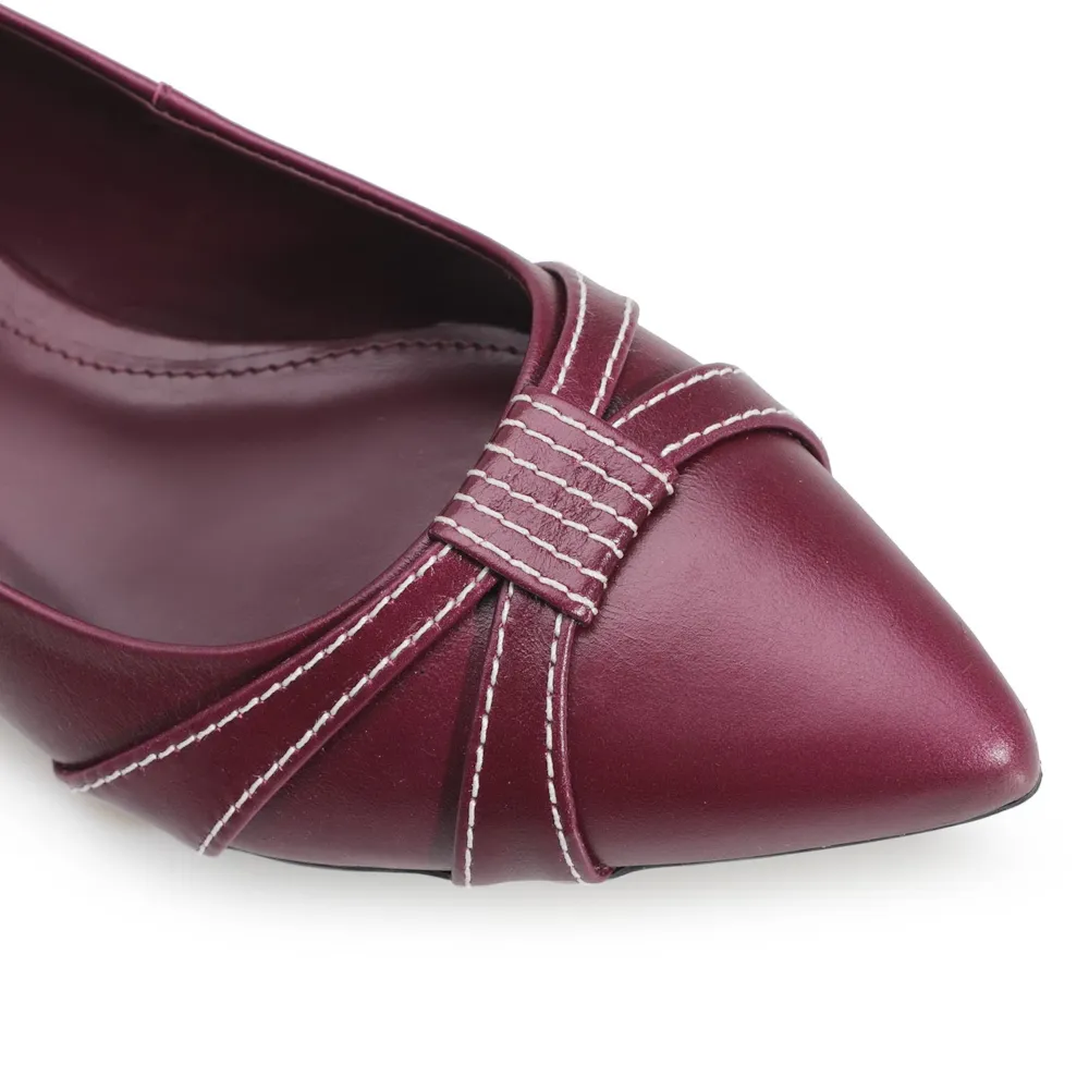 Sapatilha Pesponto Couro Vinho - imagem 6