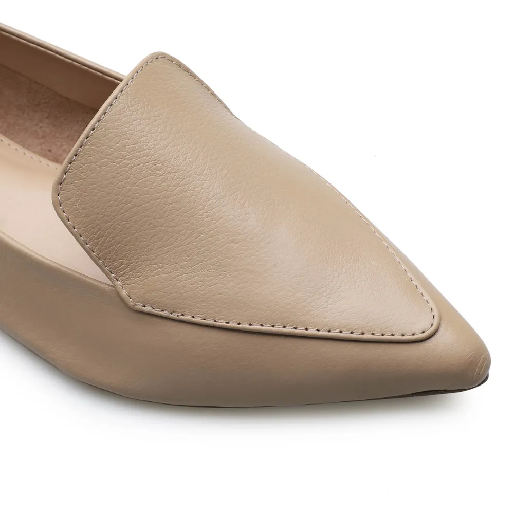 Sapatilha Slipper Couro Bege - imagem 6