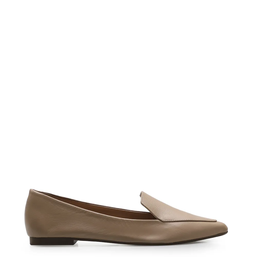 Sapatilha Slipper Couro Bege - imagem 2