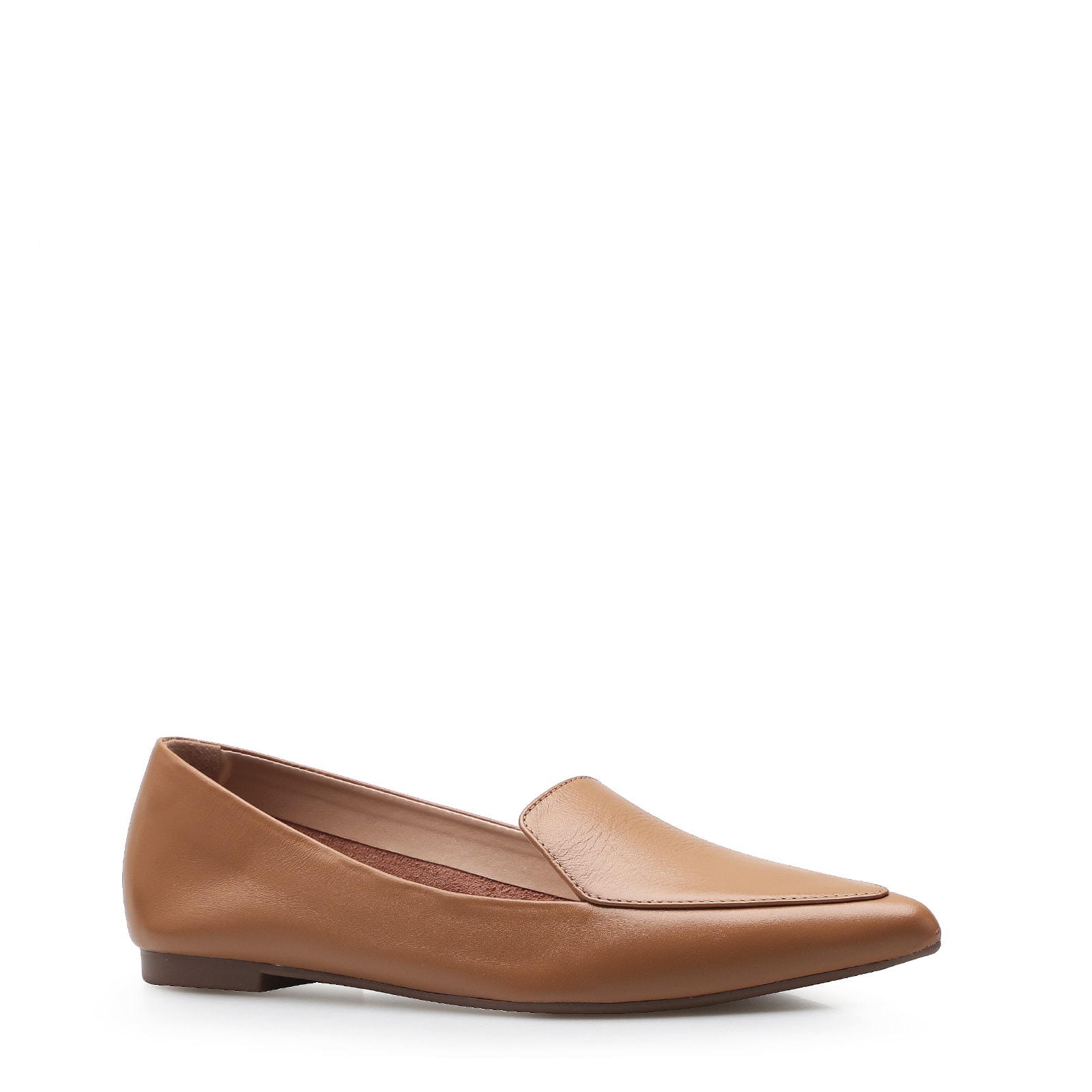 Sapatilha Slipper Couro Caramelo