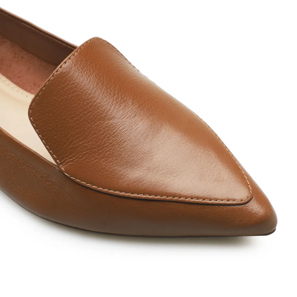 Sapatilha Slipper Couro Marrom - imagem 6