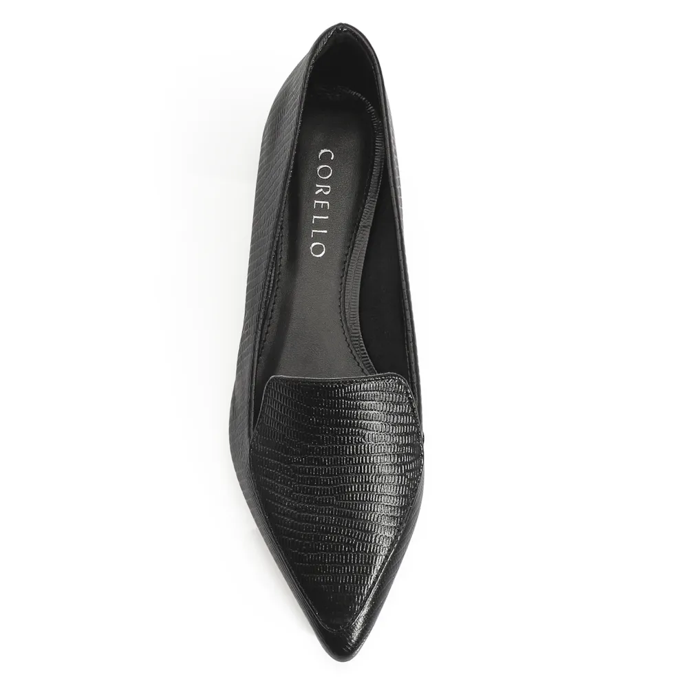 Sapatilha Slipper Couro New Lezard Preto - imagem 5