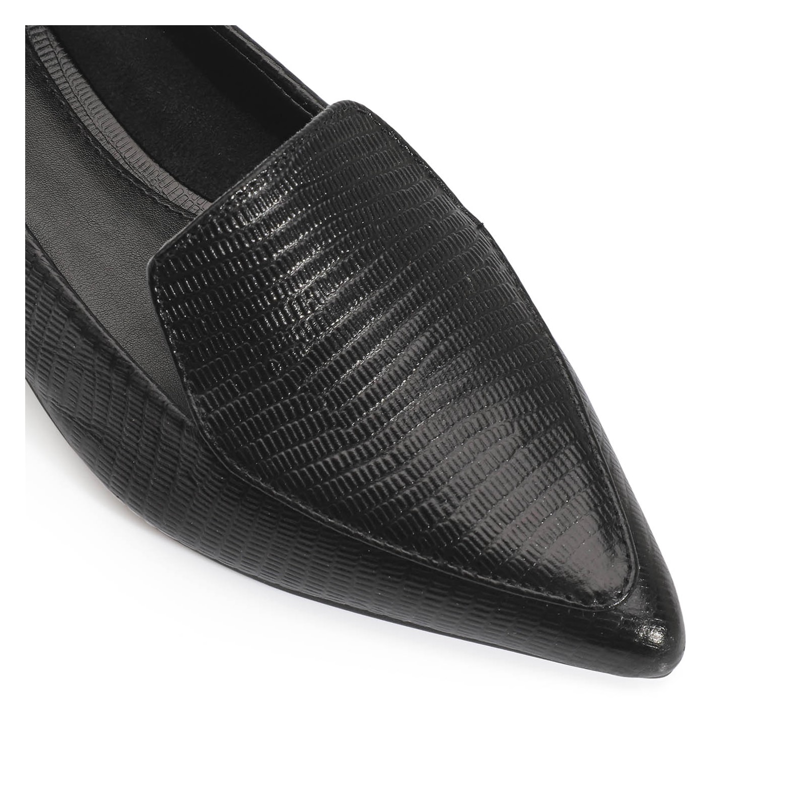 Sapatilha Slipper Couro New Lezard Preto