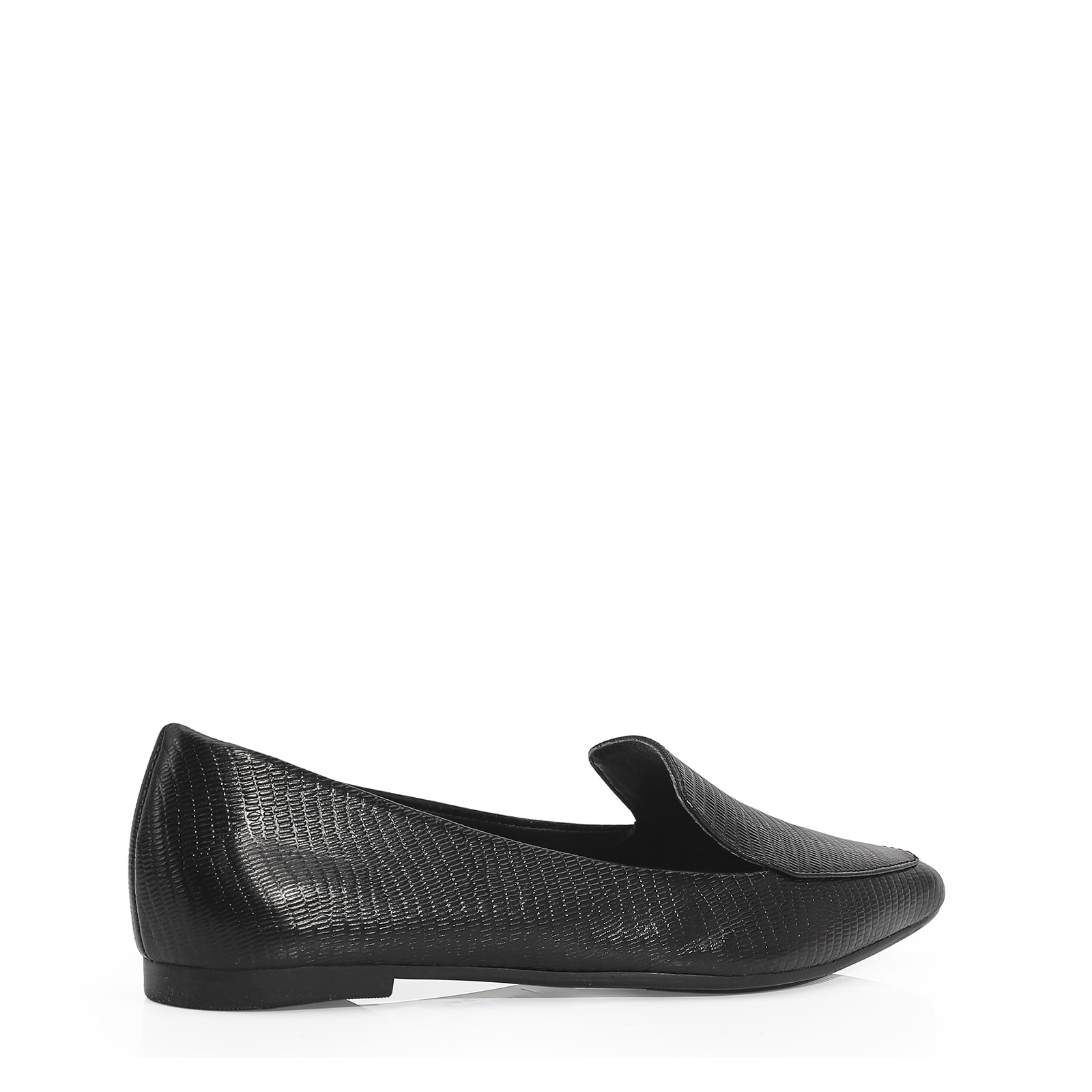 Sapatilha Slipper Couro New Lezard Preto