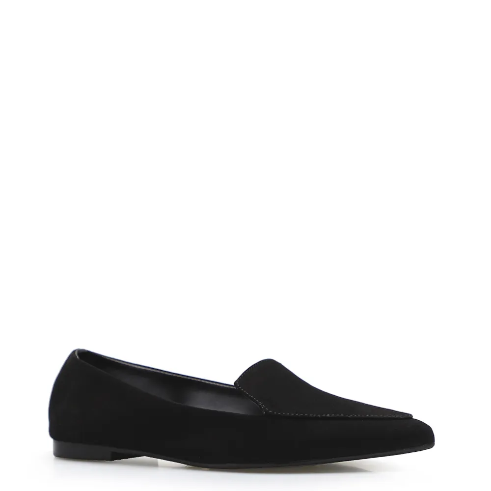 Sapatilha Slipper Couro Nobuck Preto