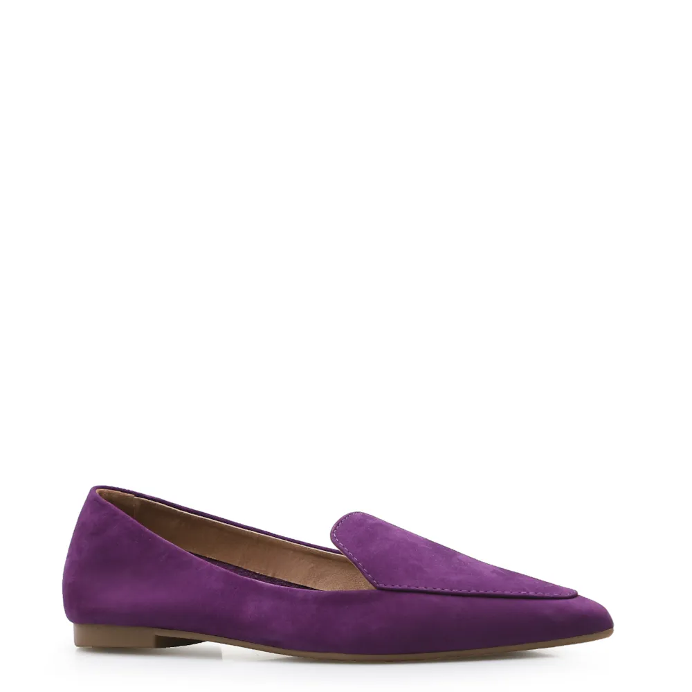 Sapatilha Slipper Couro Nobuck Roxo