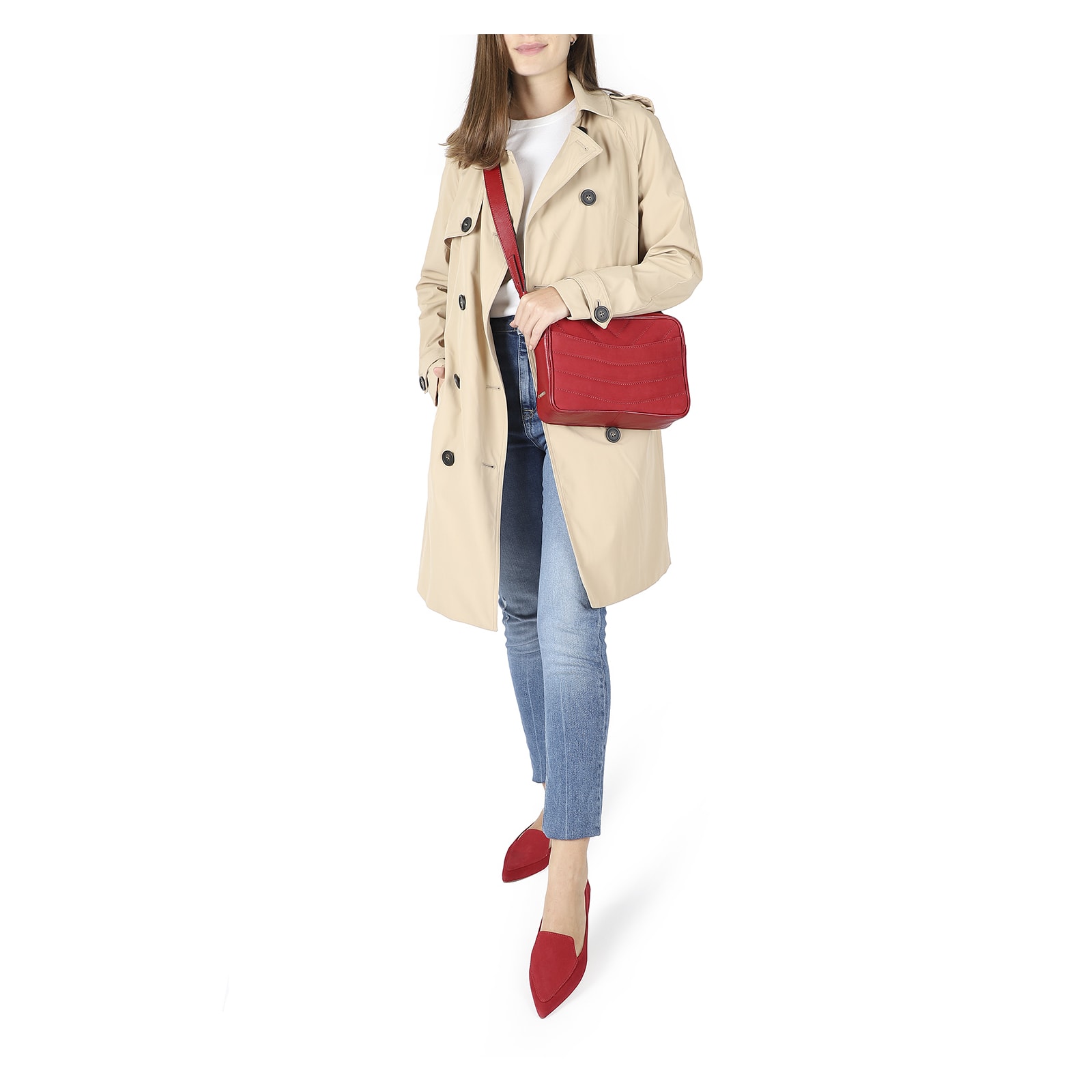Sapatilha Slipper Couro Nobuck Vermelho