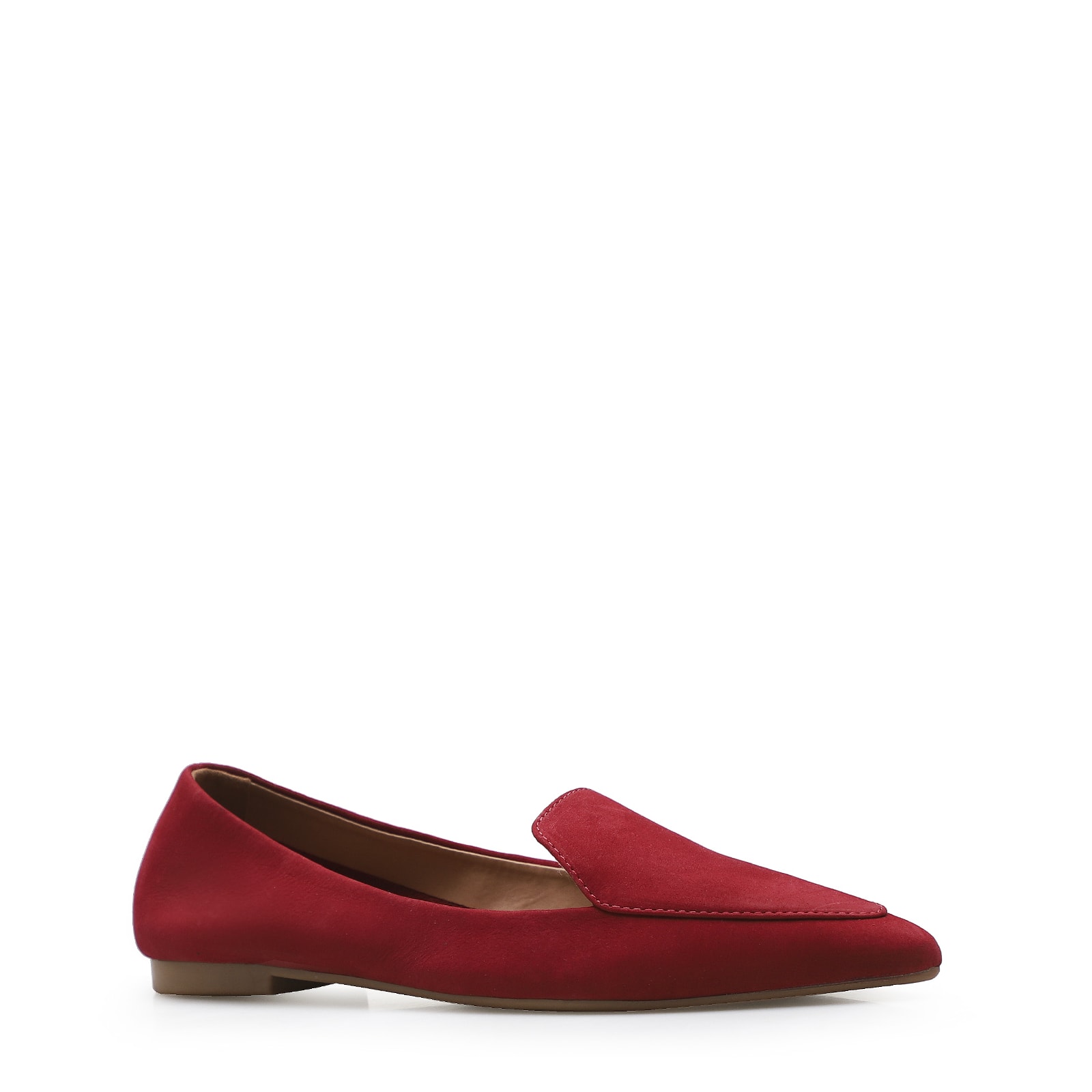 Sapatilha Slipper Couro Nobuck Vermelho