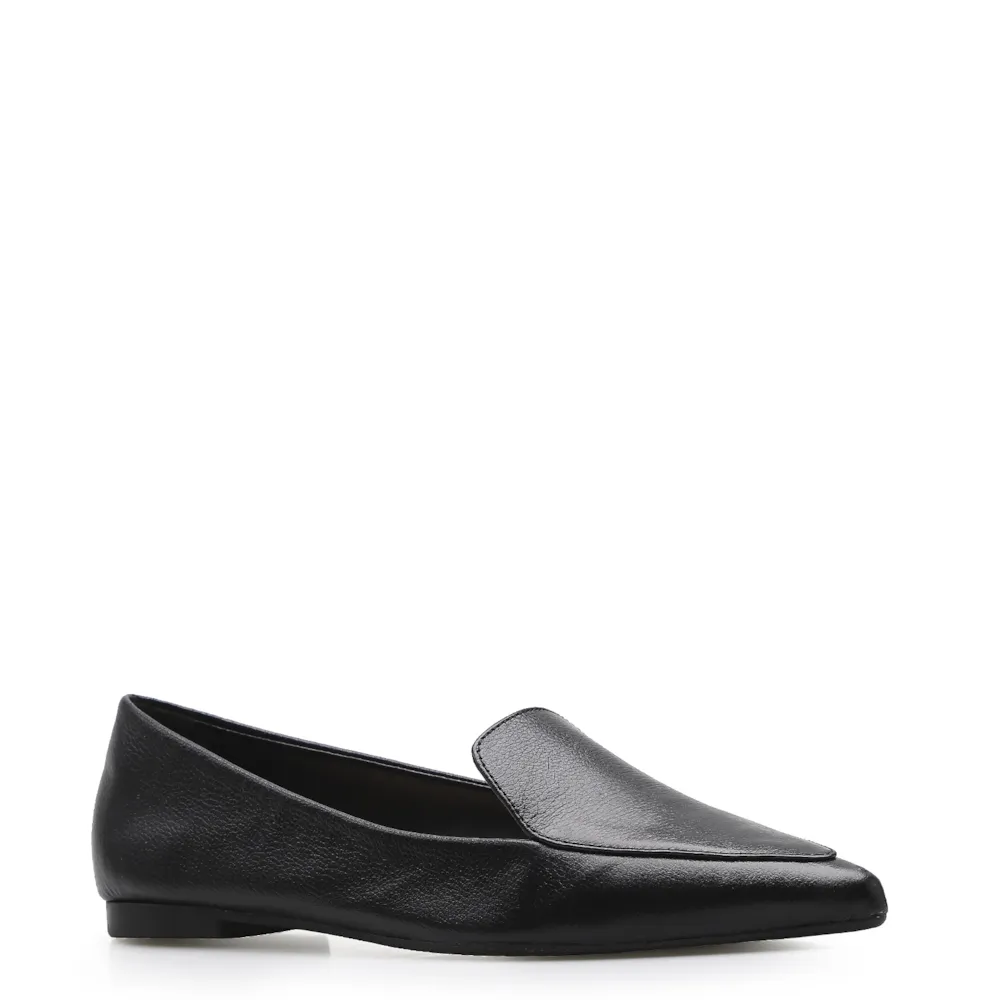 Sapatilha Slipper Couro Preto