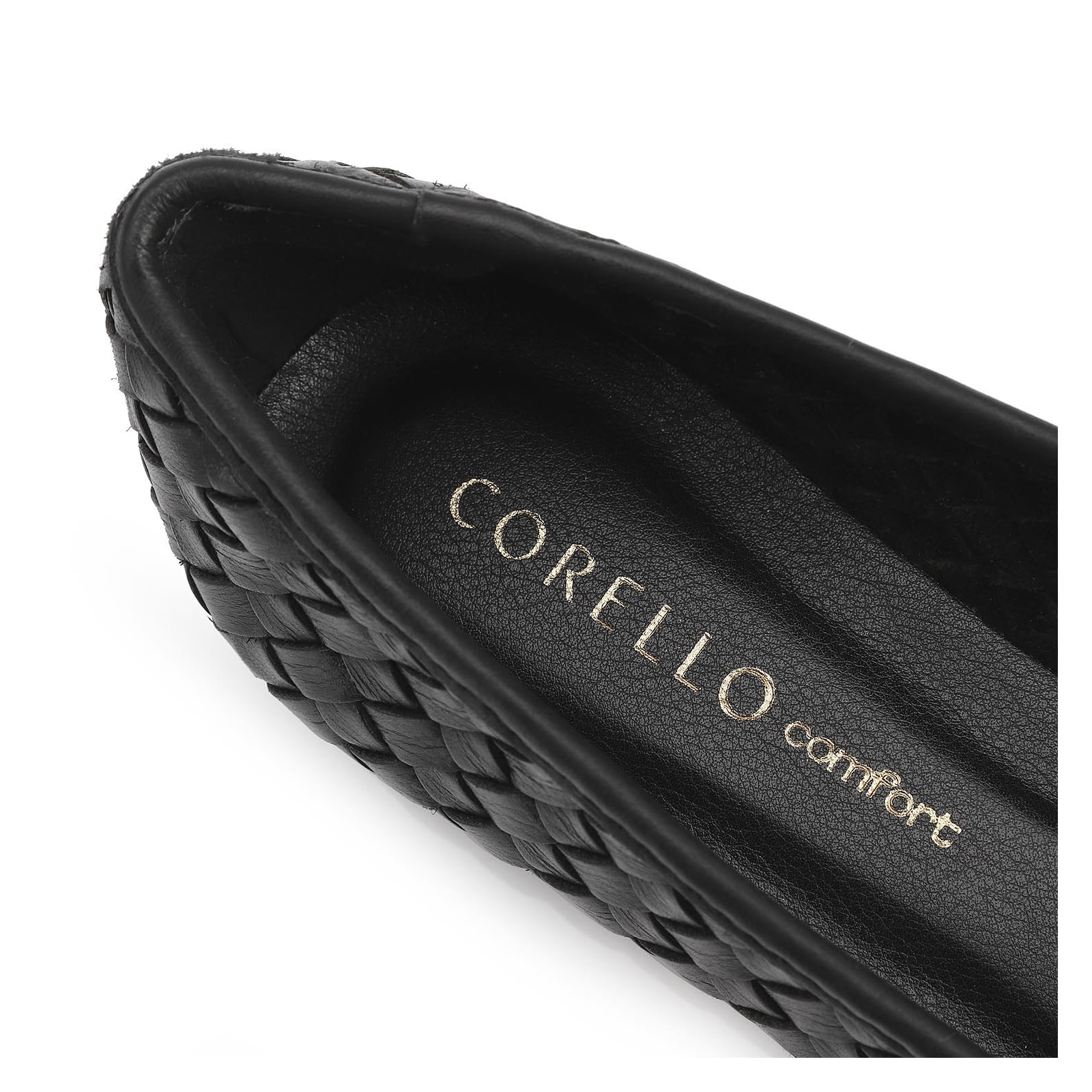 Sapatilha Tressê Couro Preto