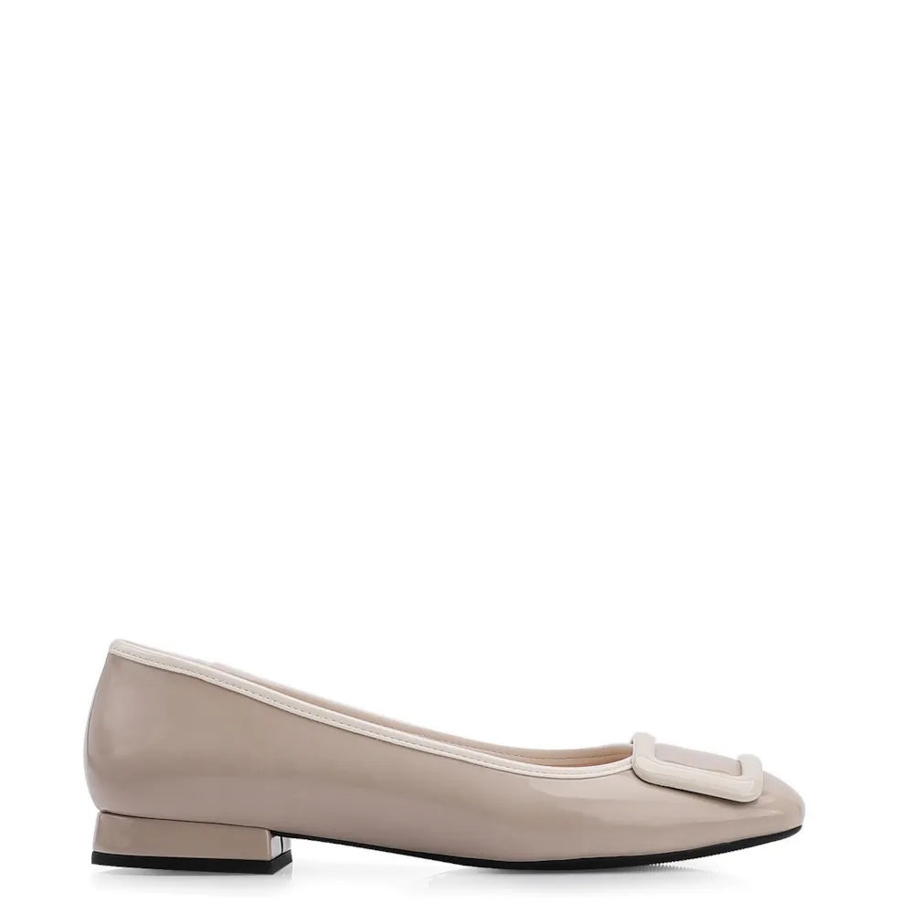 Sapatilha Verniz Bege/Off White - imagem 2