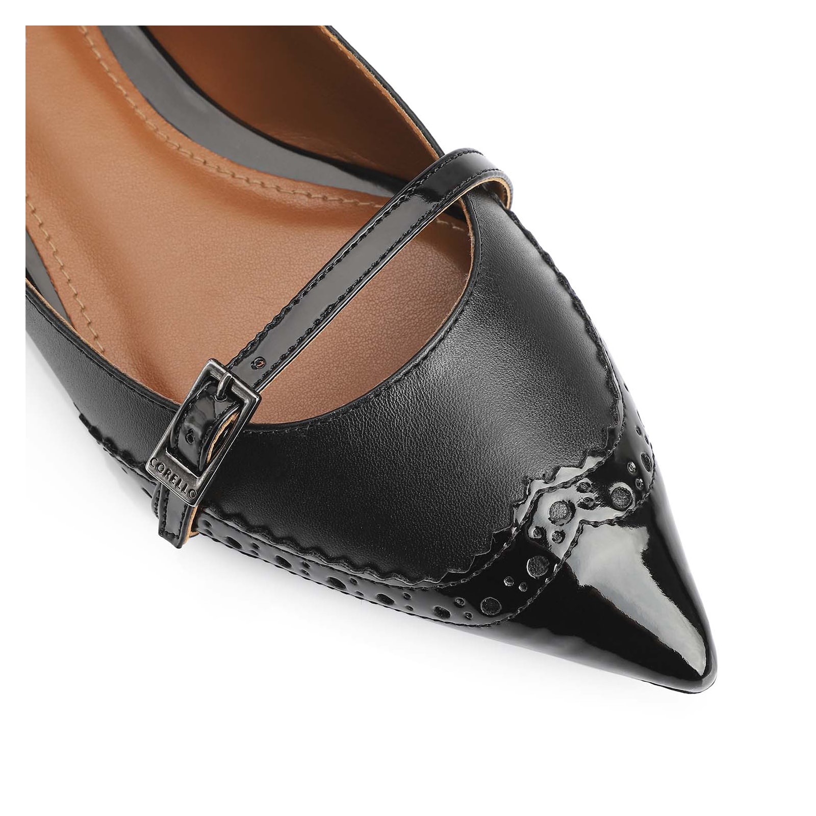 Sapatilha Verniz/Couro Preto