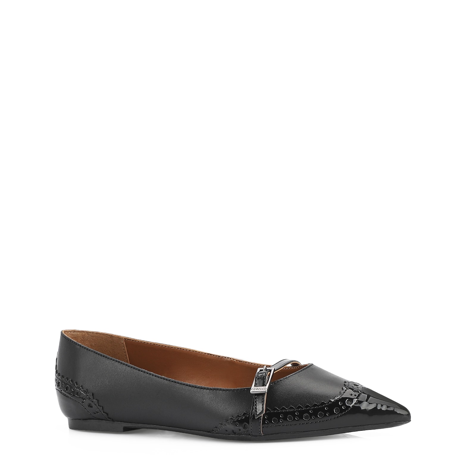 Sapatilha Verniz/Couro Preto
