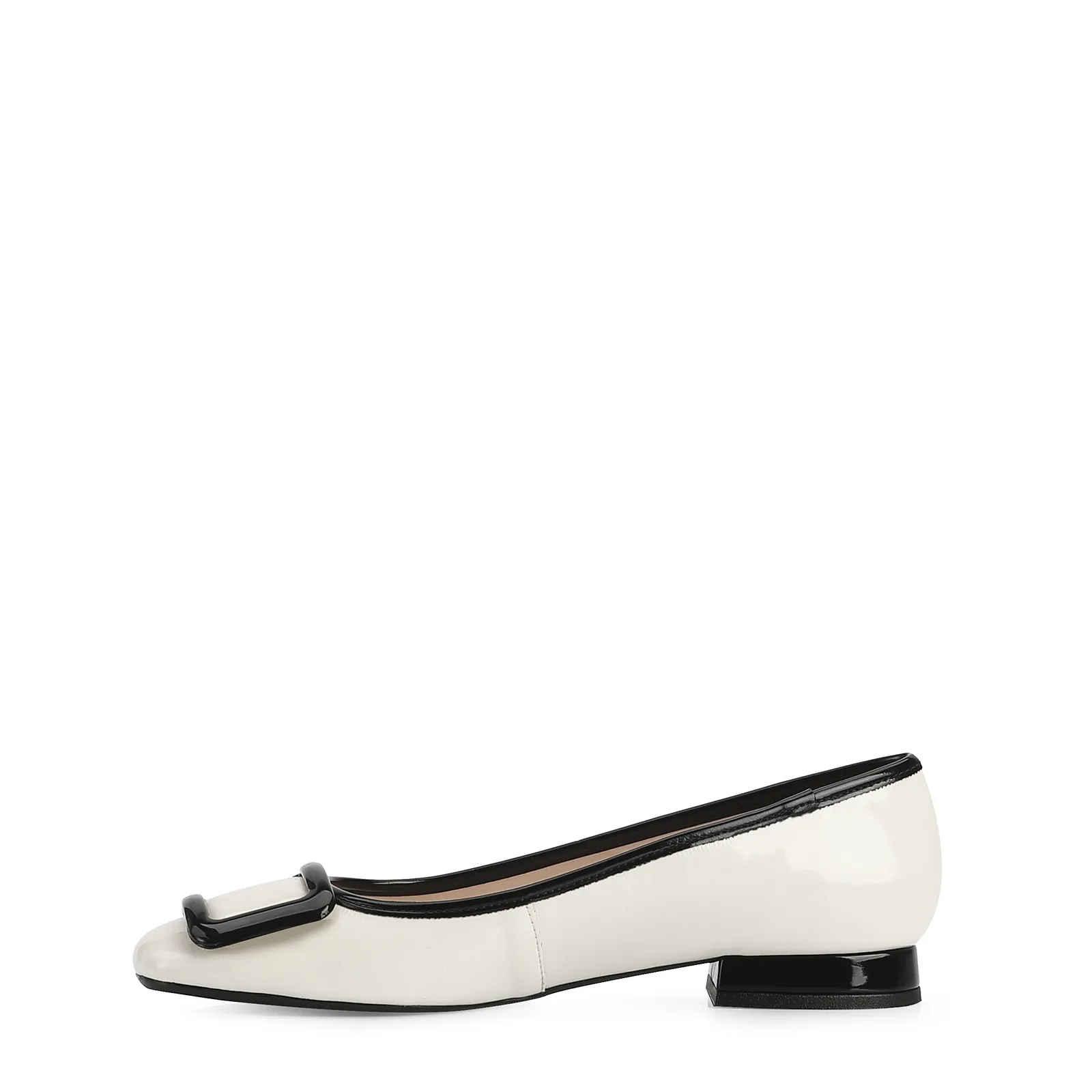 Sapatilha Verniz Off White/Preto