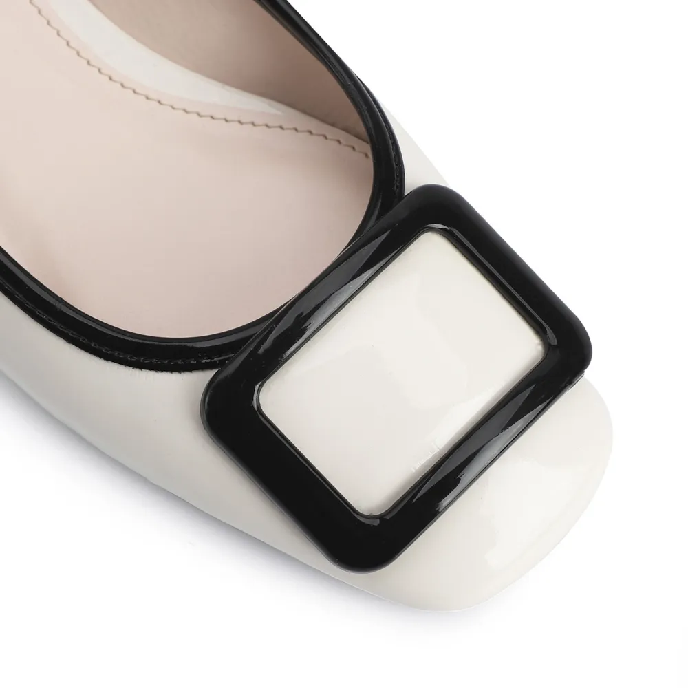Sapatilha Verniz Off White/Preto - imagem 6