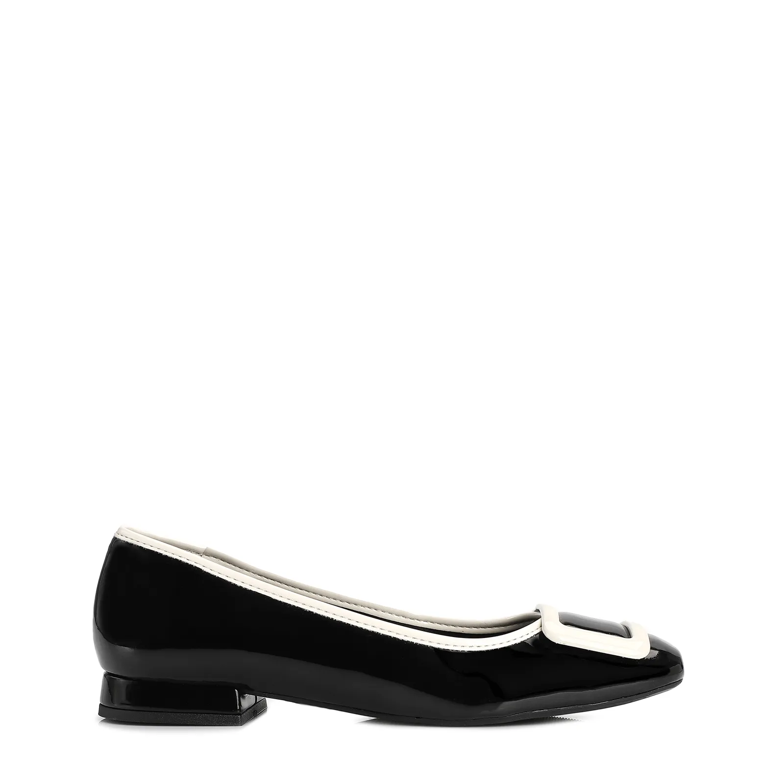 Sapatilha Verniz Preto/Branco