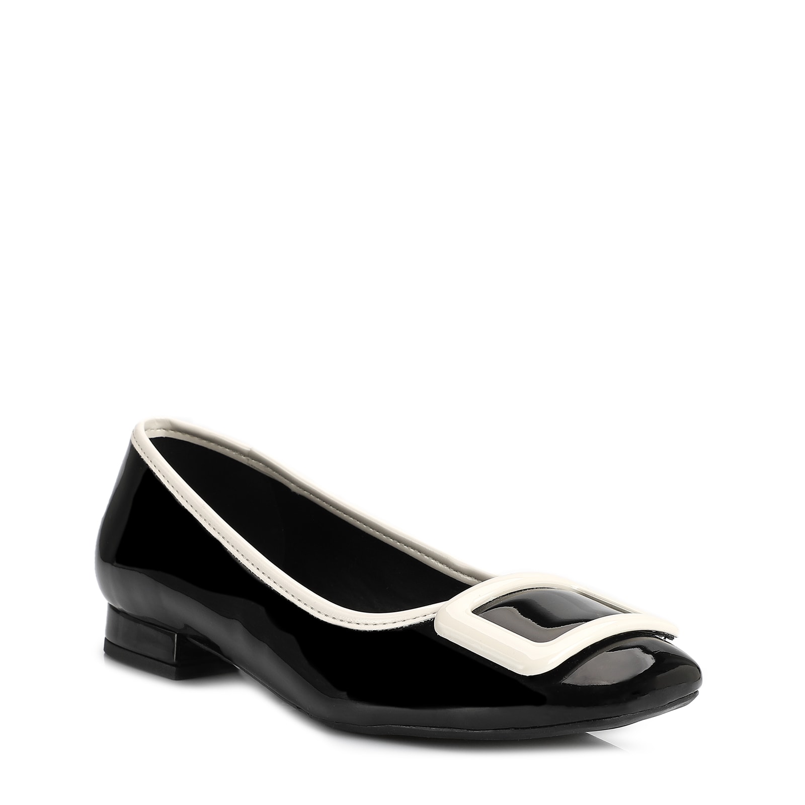 Sapatilha Verniz Preto/Branco