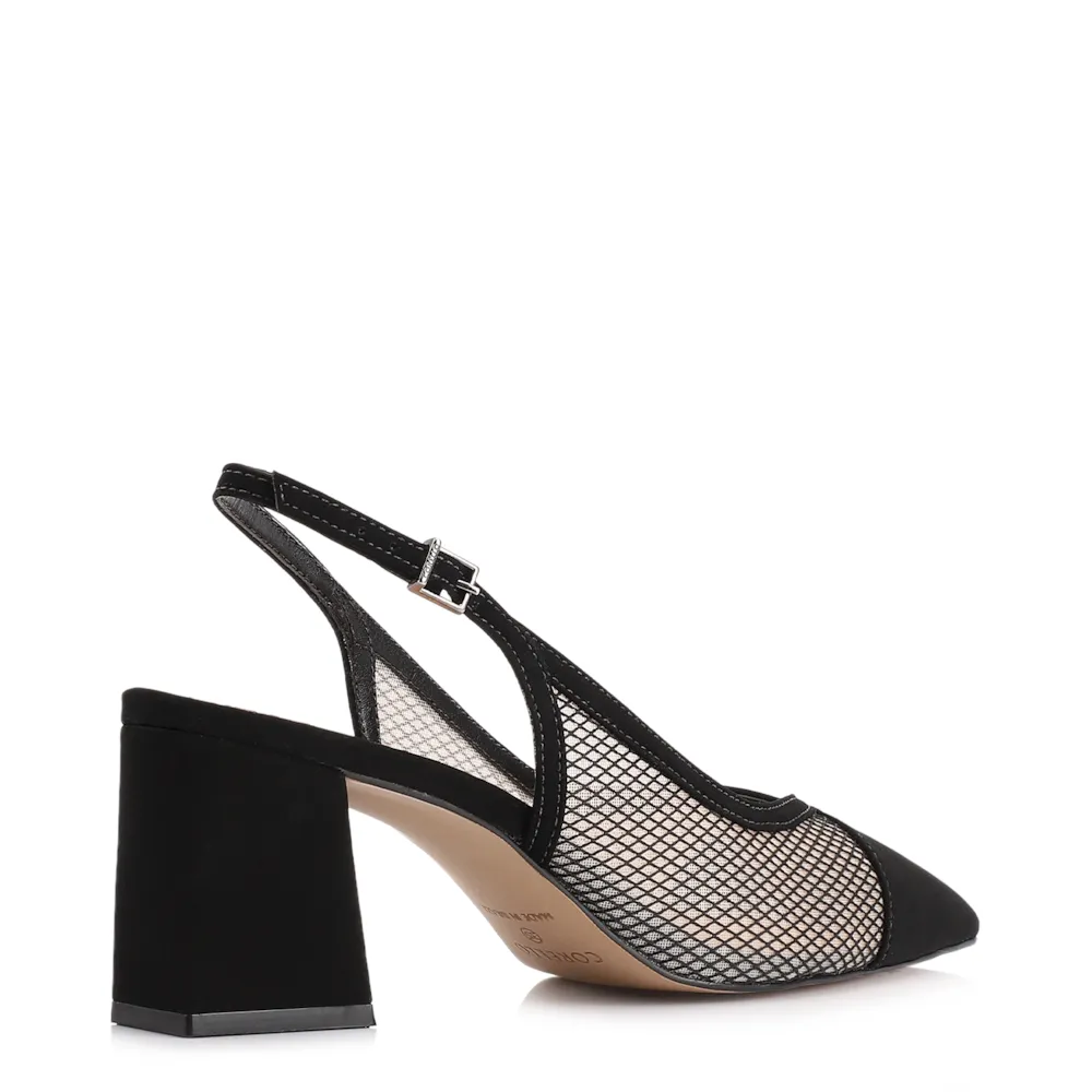 Scarpin Alt Nobuck Preto/Tela Preta - imagem 4