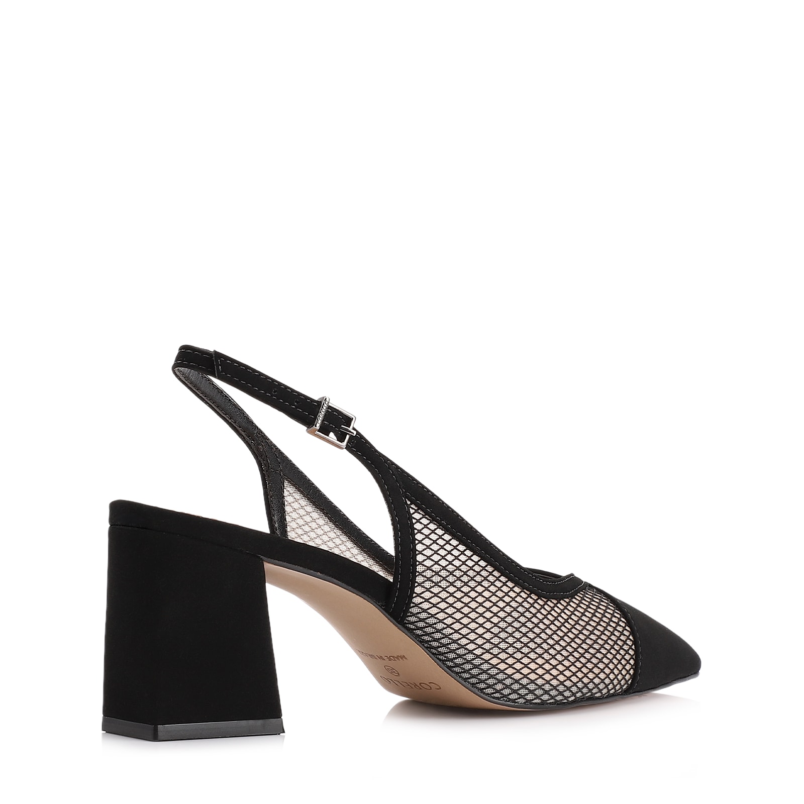 Scarpin Alt Nobuck Preto/Tela Preta