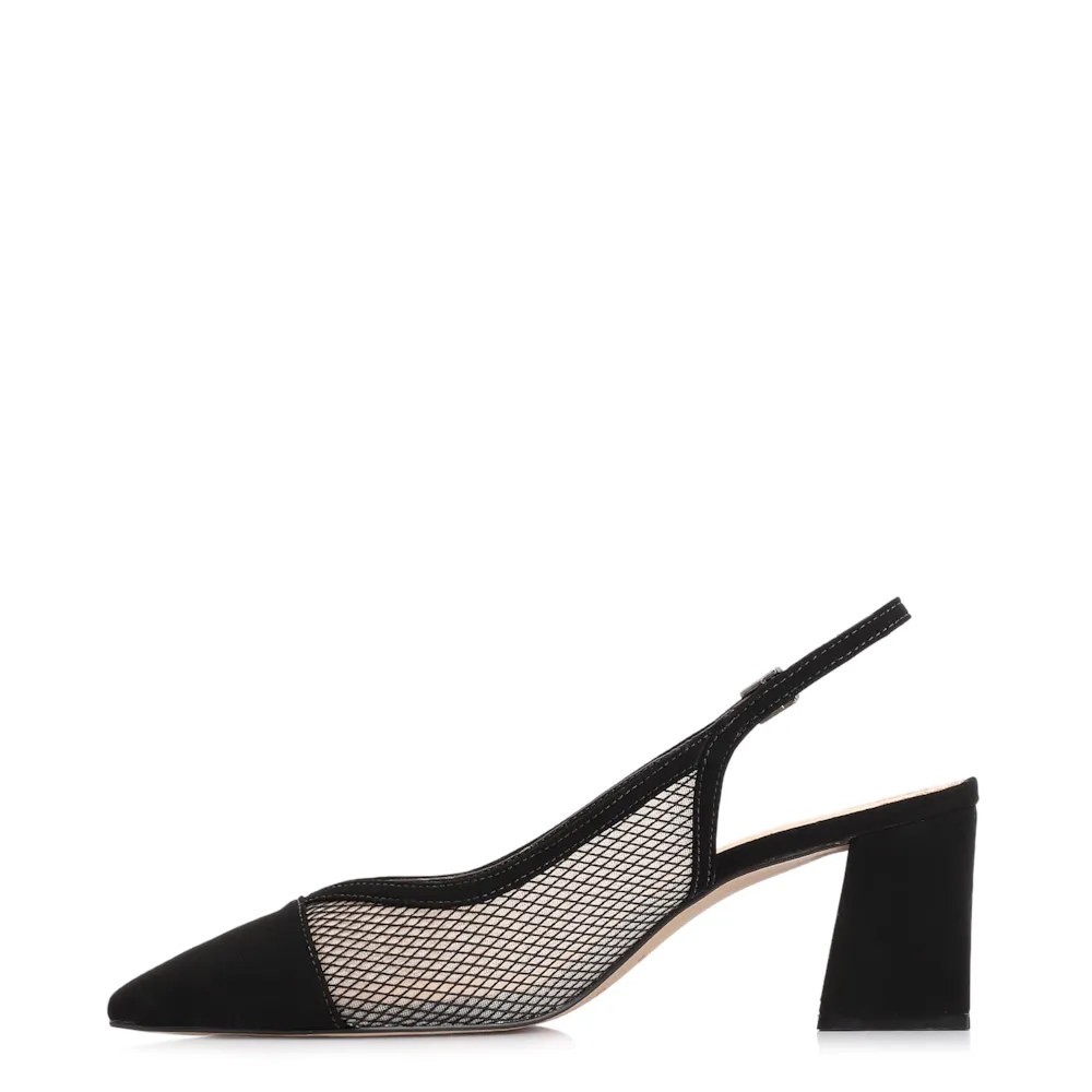 Scarpin Alt Nobuck Preto/Tela Preta - imagem 5