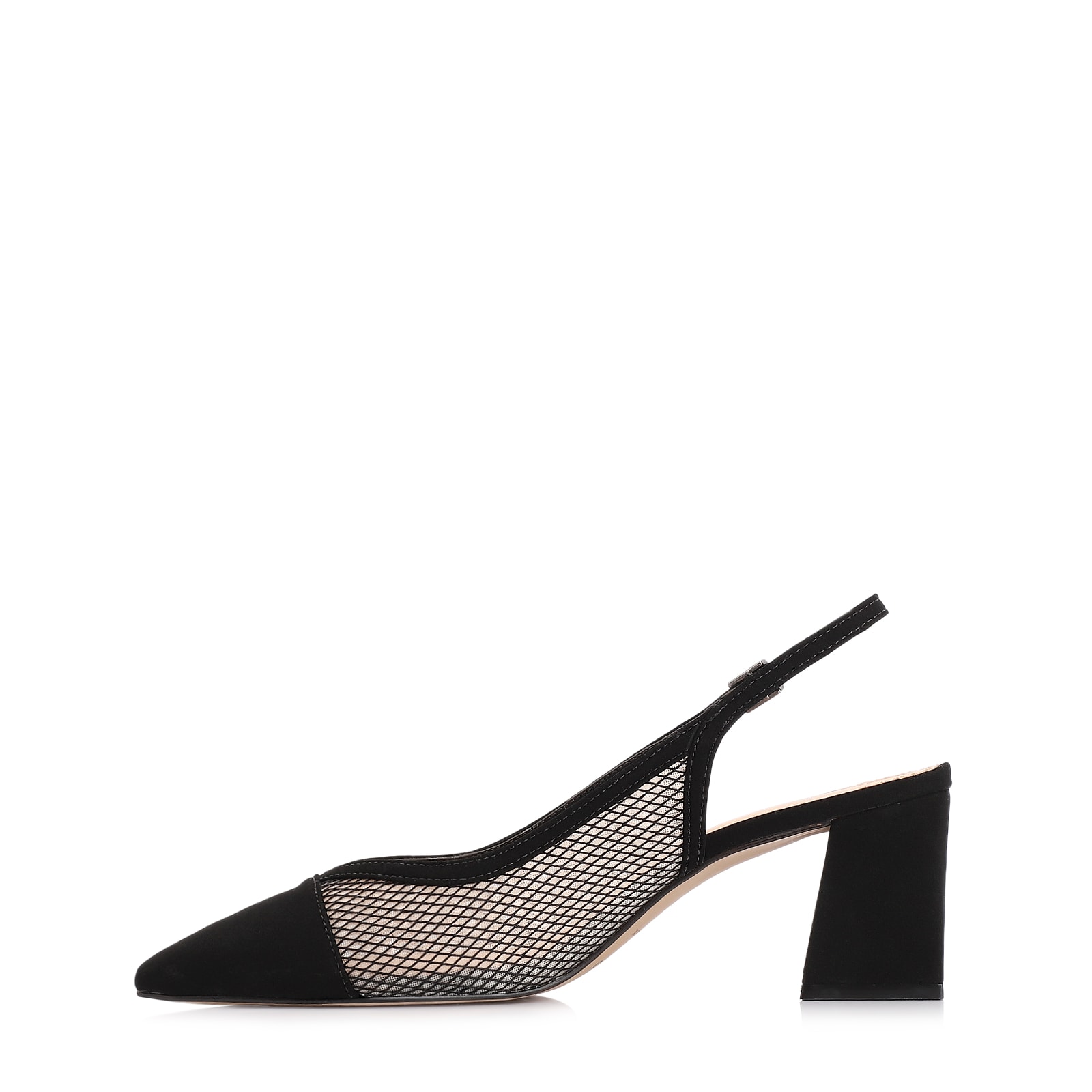 Scarpin Alt Nobuck Preto/Tela Preta
