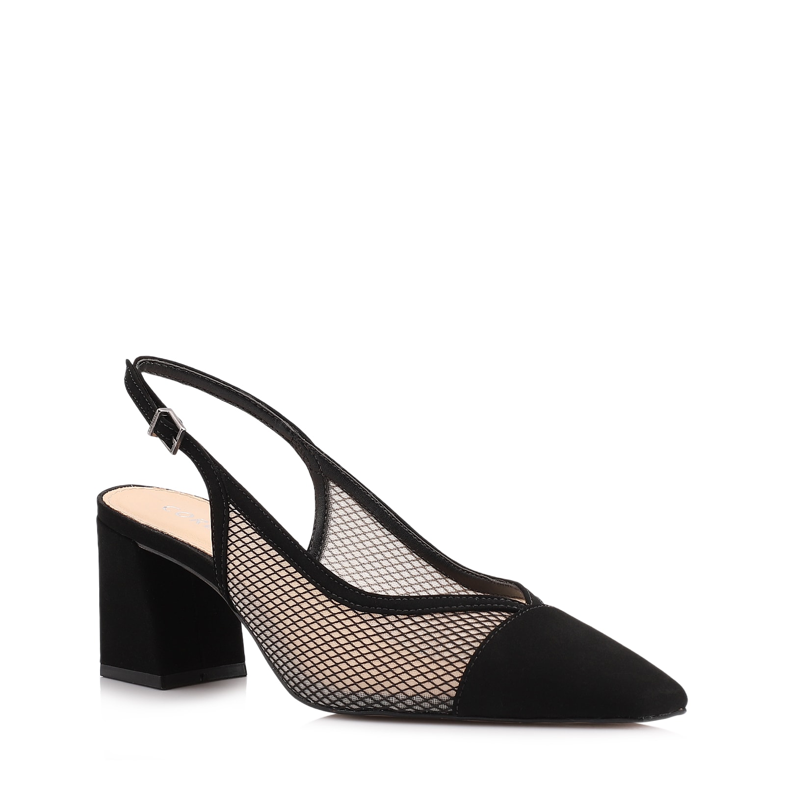 Scarpin Alt Nobuck Preto/Tela Preta