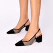 Scarpin Alt Nobuck Preto/Tela Preta - imagem 2