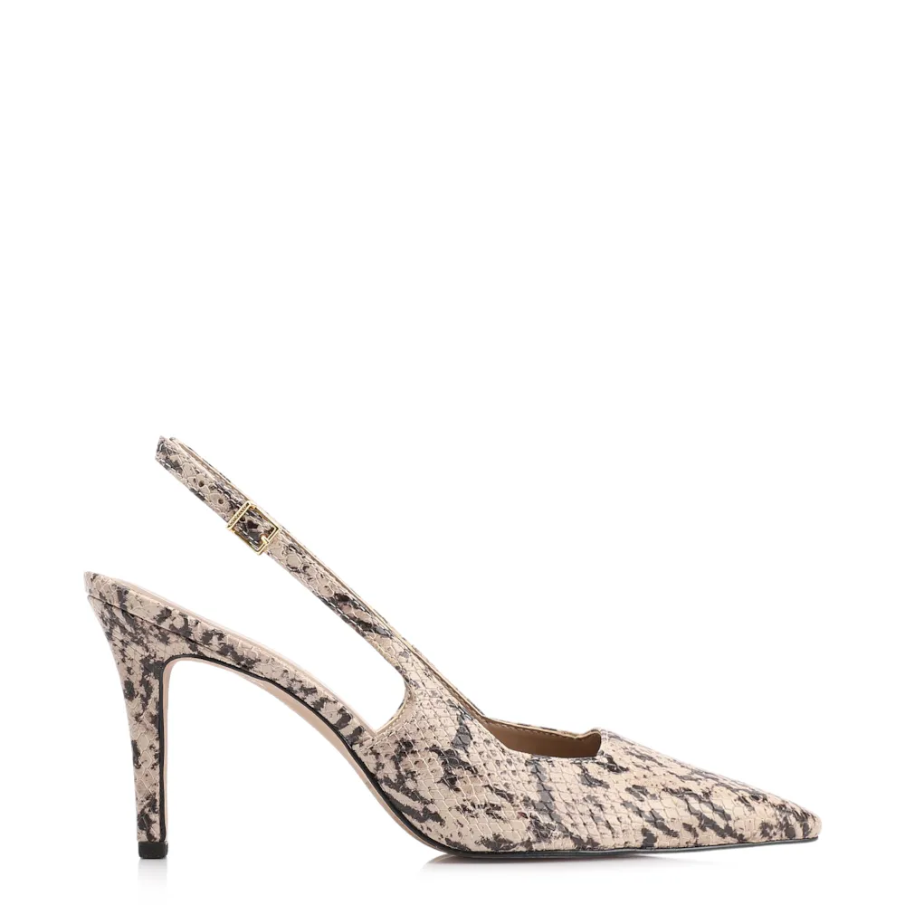 Scarpin Alt Python Bege/Preta - imagem 3