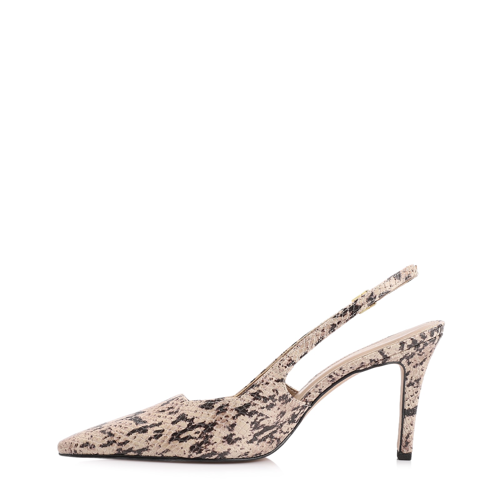 Scarpin Alt Python Bege/Preta
