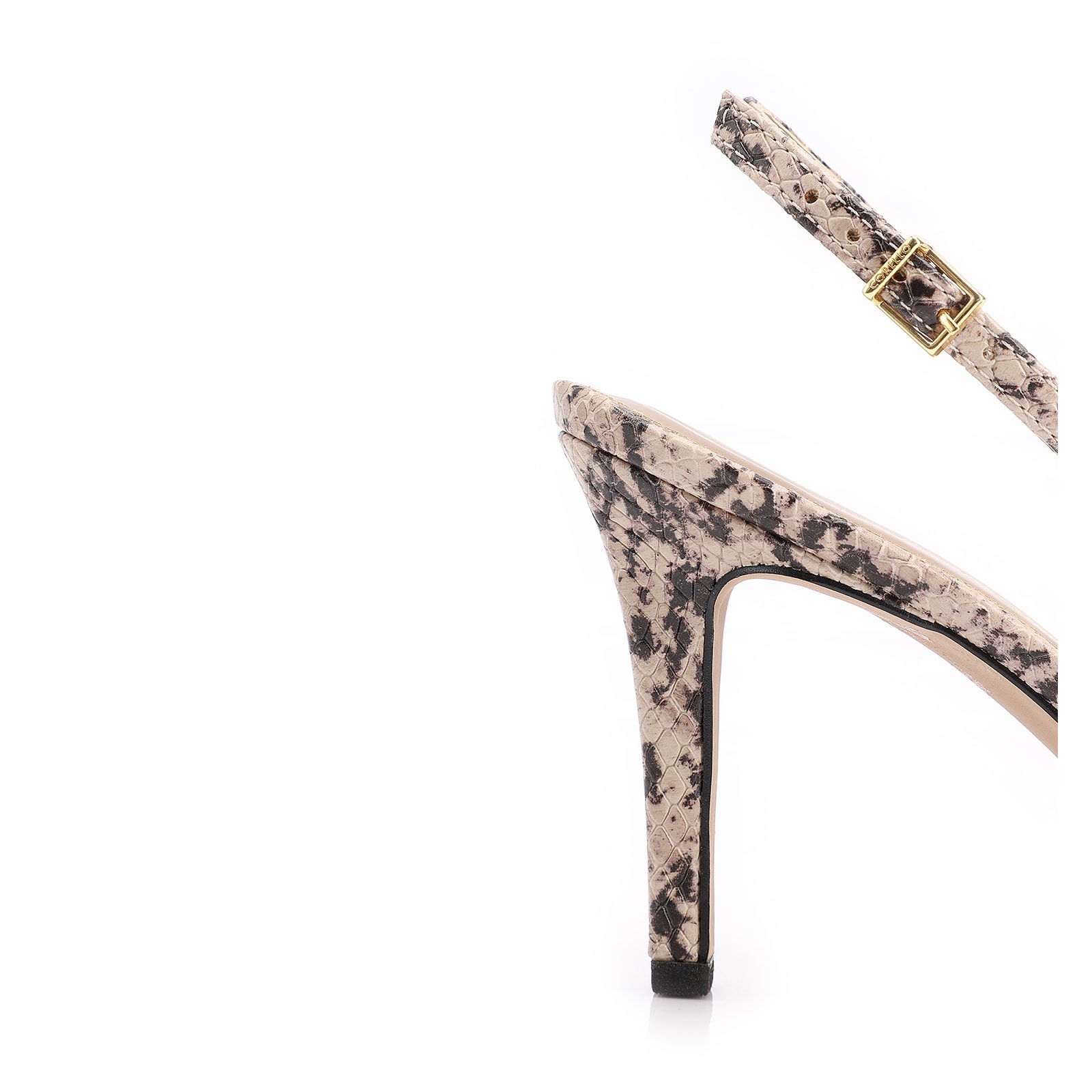 Scarpin Alt Python Bege/Preta