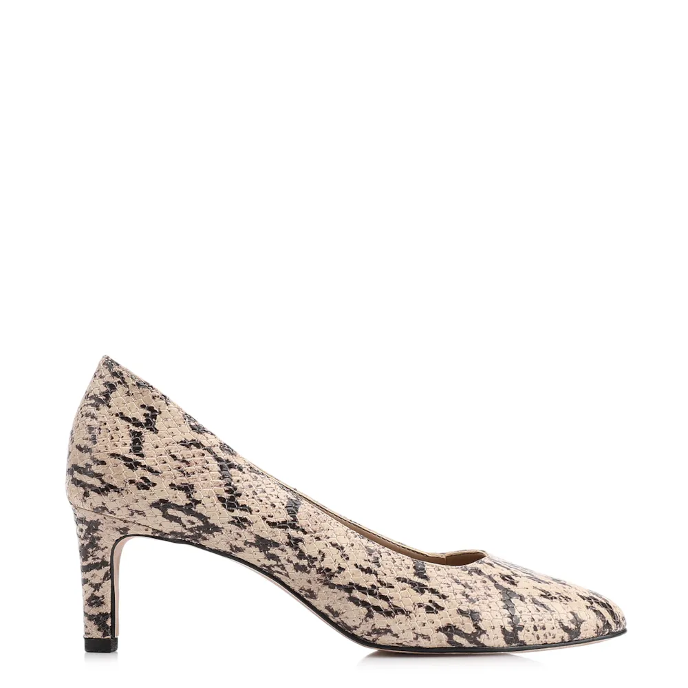 Scarpin Alt Python Bege/Preto - imagem 3