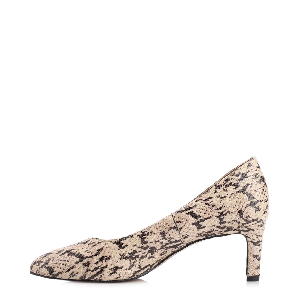 Scarpin Alt Python Bege/Preto - imagem 5