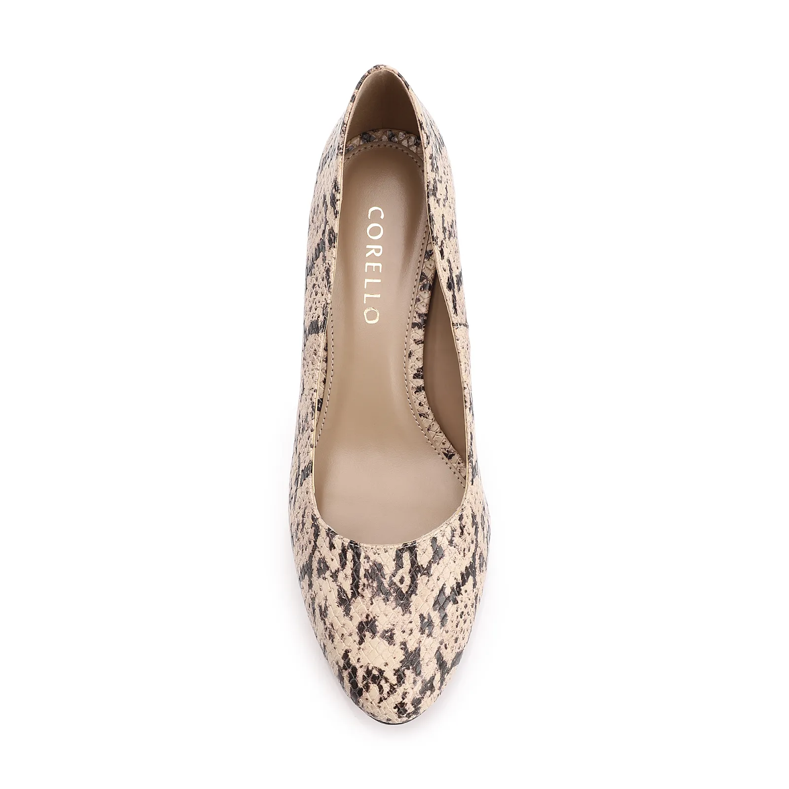Scarpin Alt Python Bege/Preto