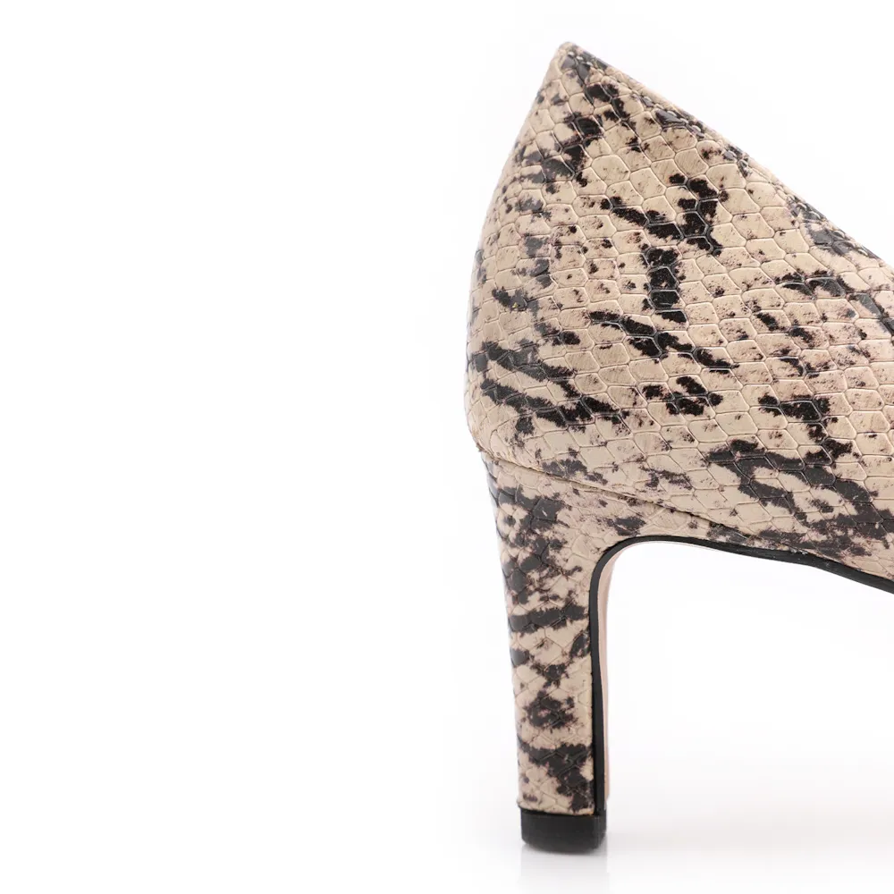 Scarpin Alt Python Bege/Preto - imagem 8