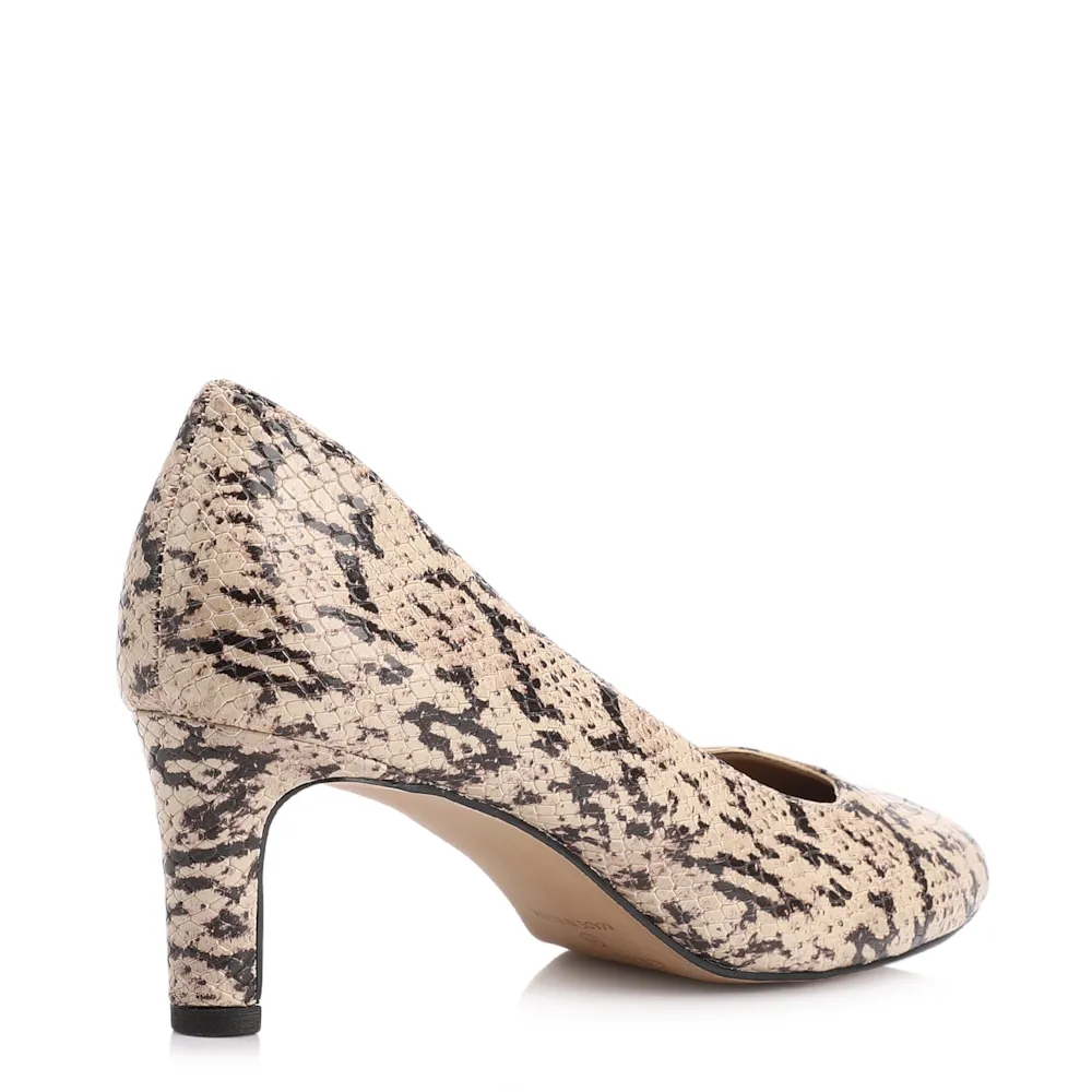 Scarpin Alt Python Bege/Preto - imagem 4