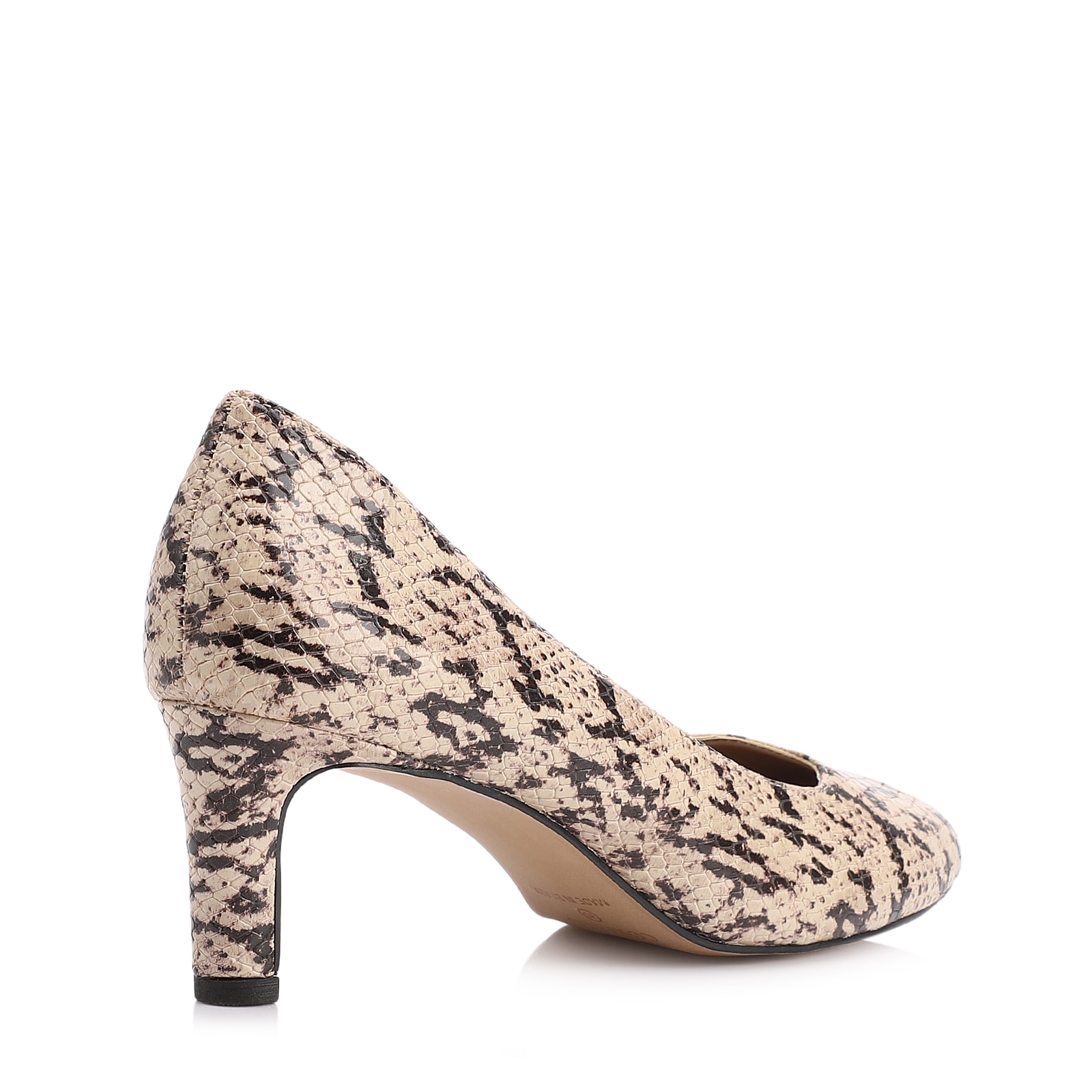 Scarpin Alt Python Bege/Preto